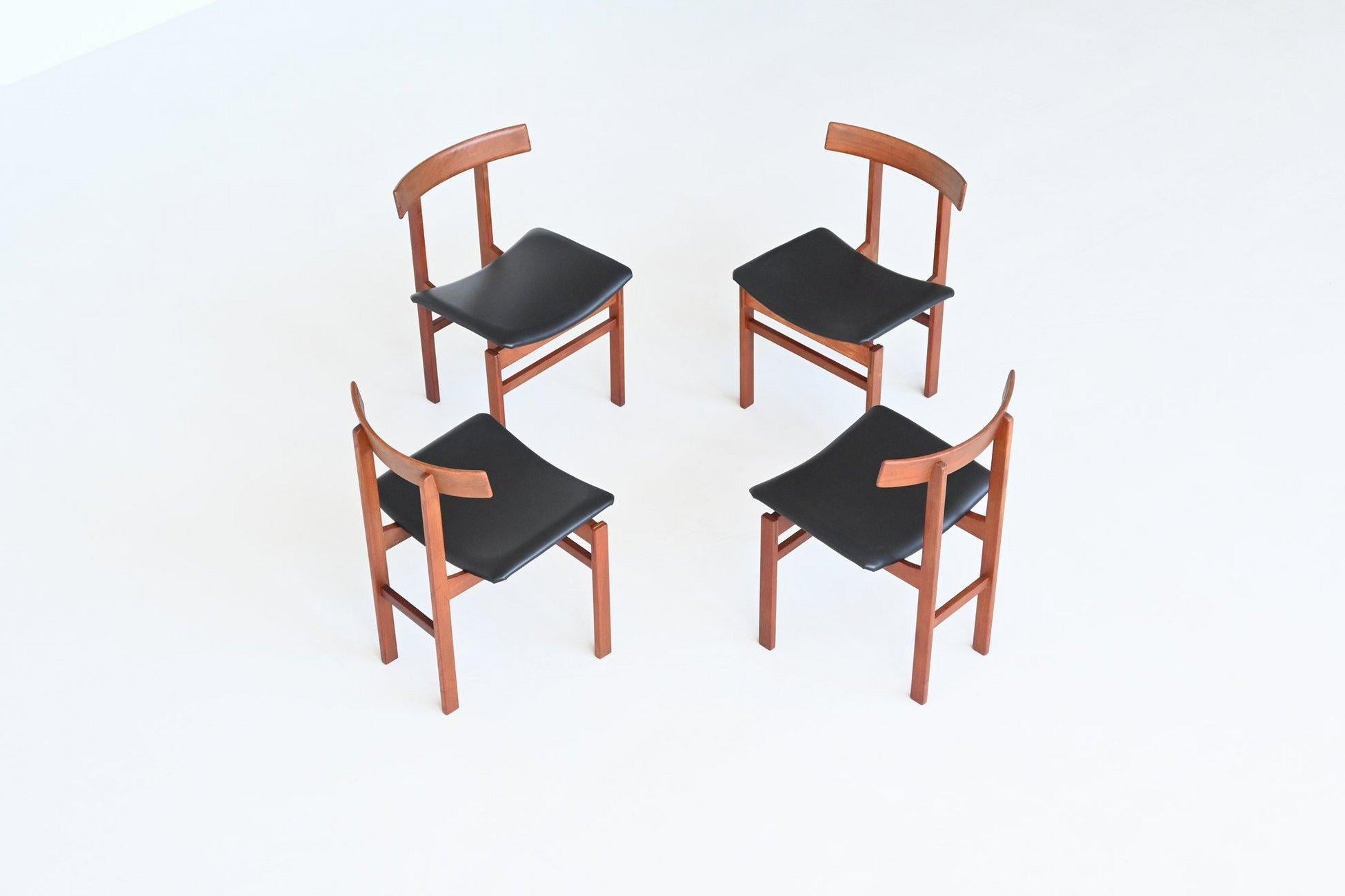 Inger Klingenberg #193 Sillas de comedor de teca France & Son Dinamarca 1960 mediados del siglo XX en venta
