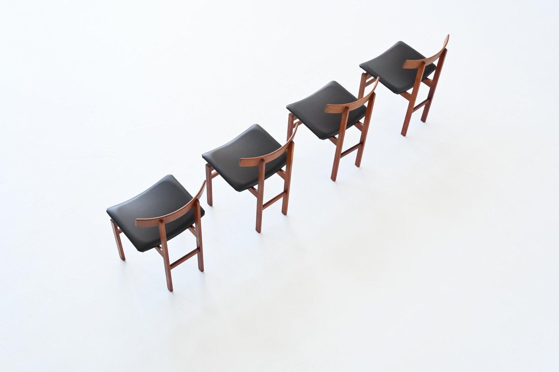 Inger Klingenberg #193 Sillas de comedor de teca France & Son Dinamarca 1960 Cuero en venta