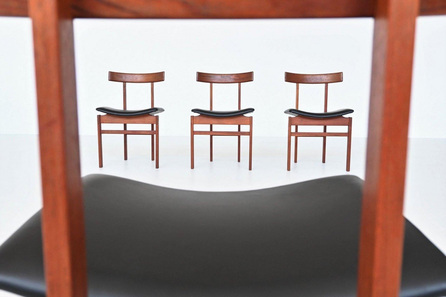Inger Klingenberg dining chairs teak France & Son Denmark 1960 For Sale 4