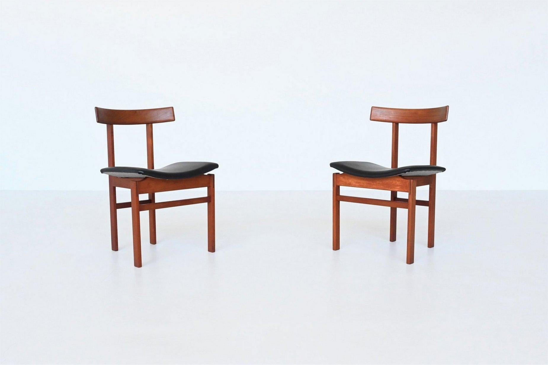 Inger Klingenberg dining chairs teak France & Son Denmark 1960 For Sale 6