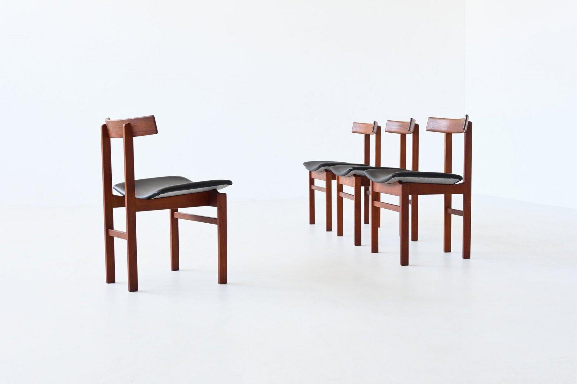 Inger Klingenberg dining chairs teak France & Son Denmark 1960 In Good Condition For Sale In Etten-Leur, NL