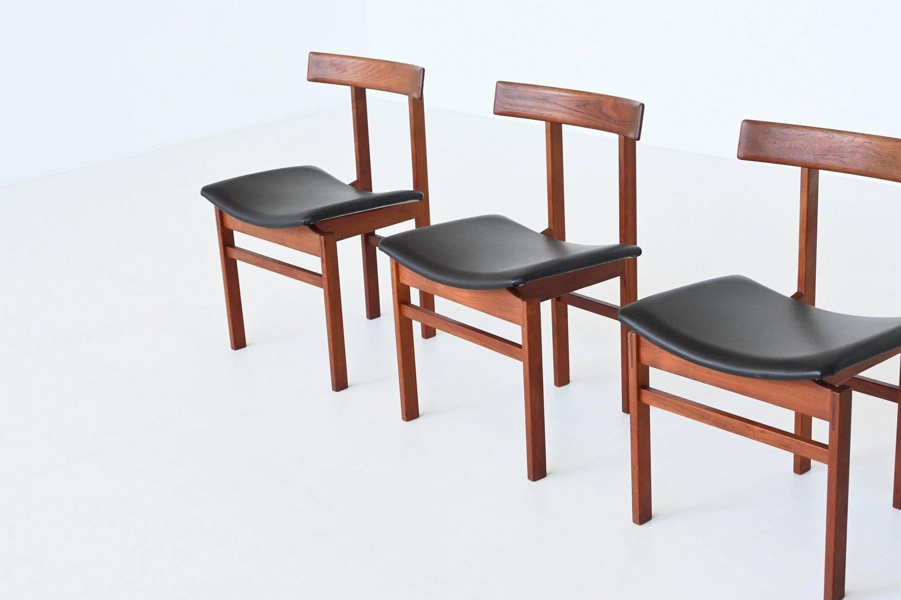 Inger Klingenberg dining chairs teak France & Son Denmark 1960 For Sale 2