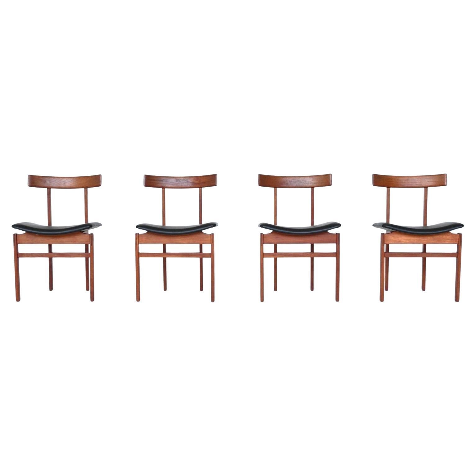Inger Klingenberg dining chairs teak France & Son Denmark 1960 For Sale