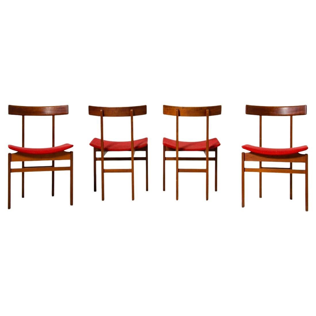 Inger Klingenberg  Rare set of 4 shaped chairs model 193