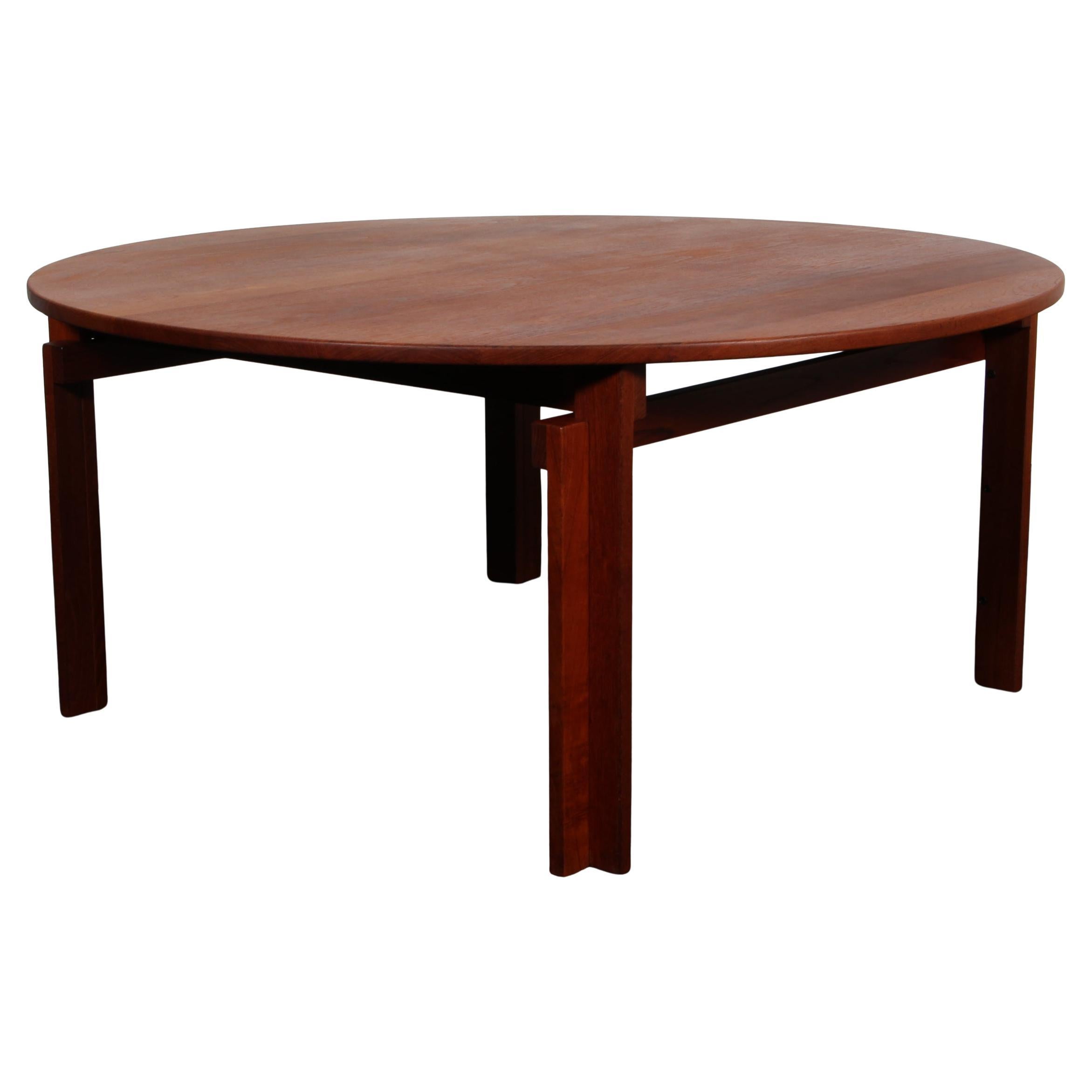 Inger Klingenberg round coffee table in solid teak, Denmark 1960s