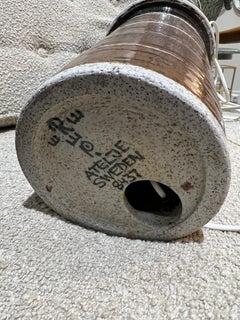 Inger Persson Enameled Tall Ceramic Lamp, Sweden, 1970