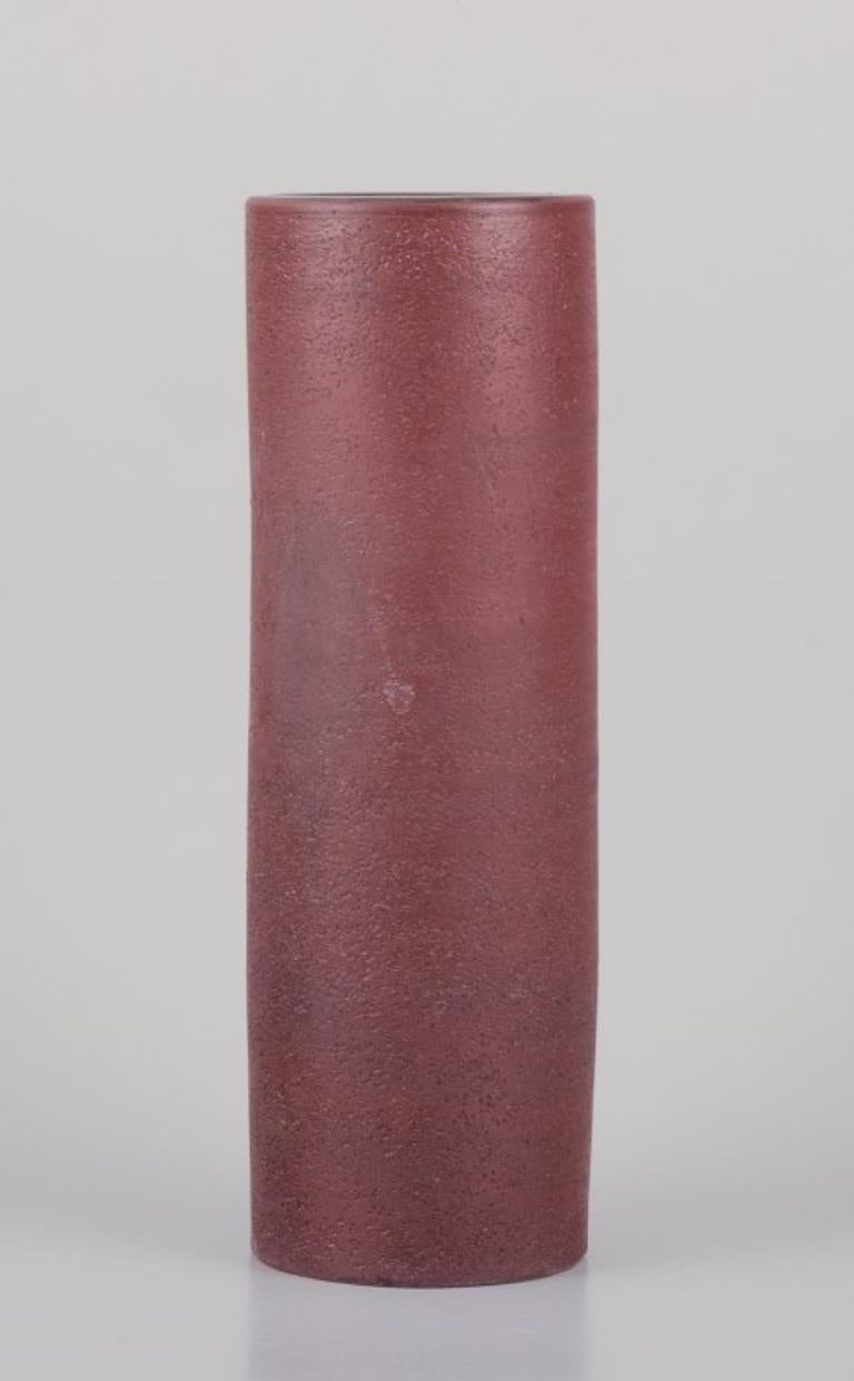Glazed Inger Persson for Rörstrand Atelje, Sweden. Large ceramic vase with owls. For Sale