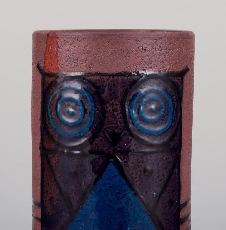 Ceramic Inger Persson for Rörstrand Atelje, Sweden. Large ceramic vase with owls. For Sale