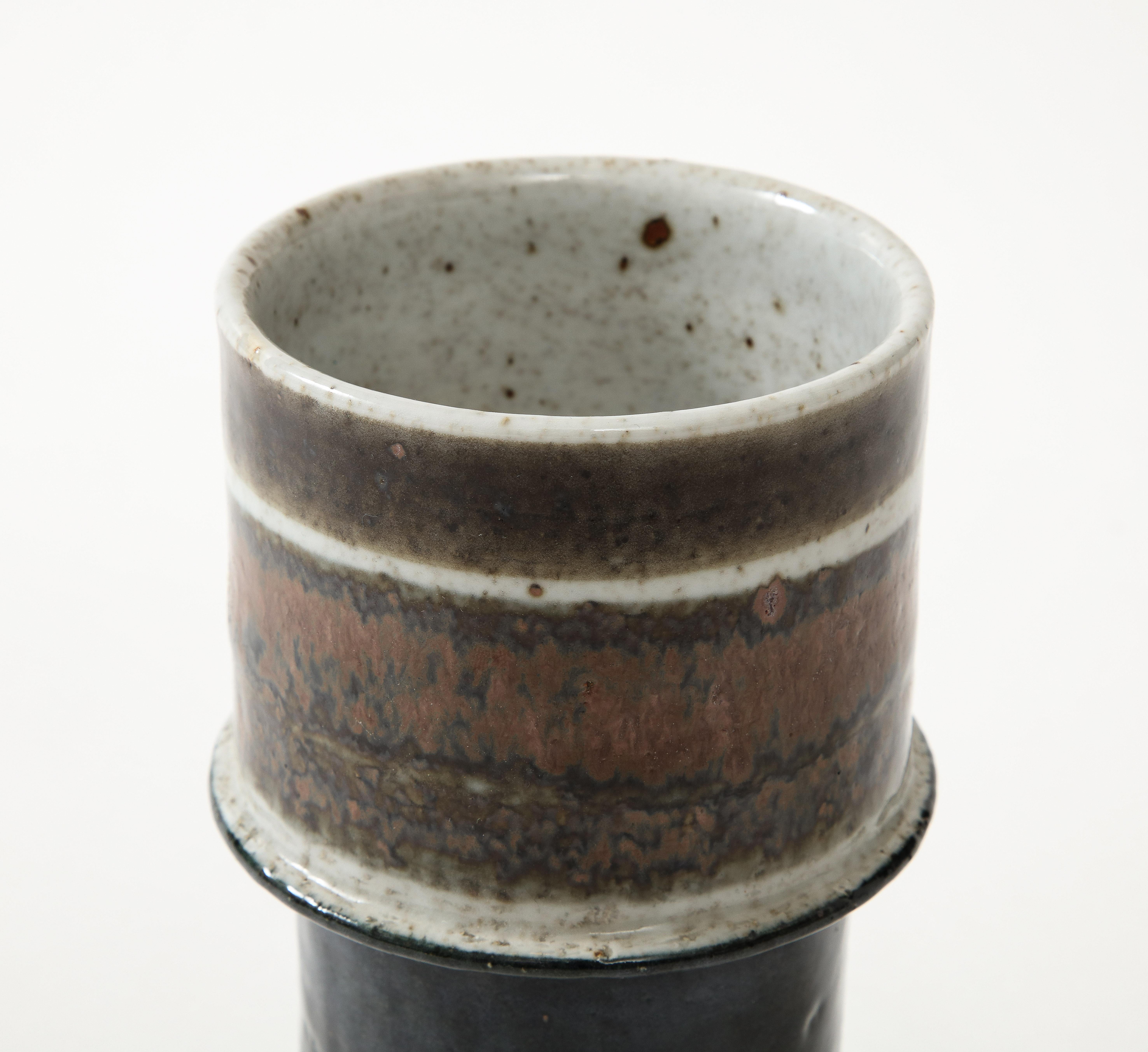 Inger Persson, Glazed Stoneware Vase, Rörstrand, circa 1970, Signed: Ip Ateljé For Sale 3