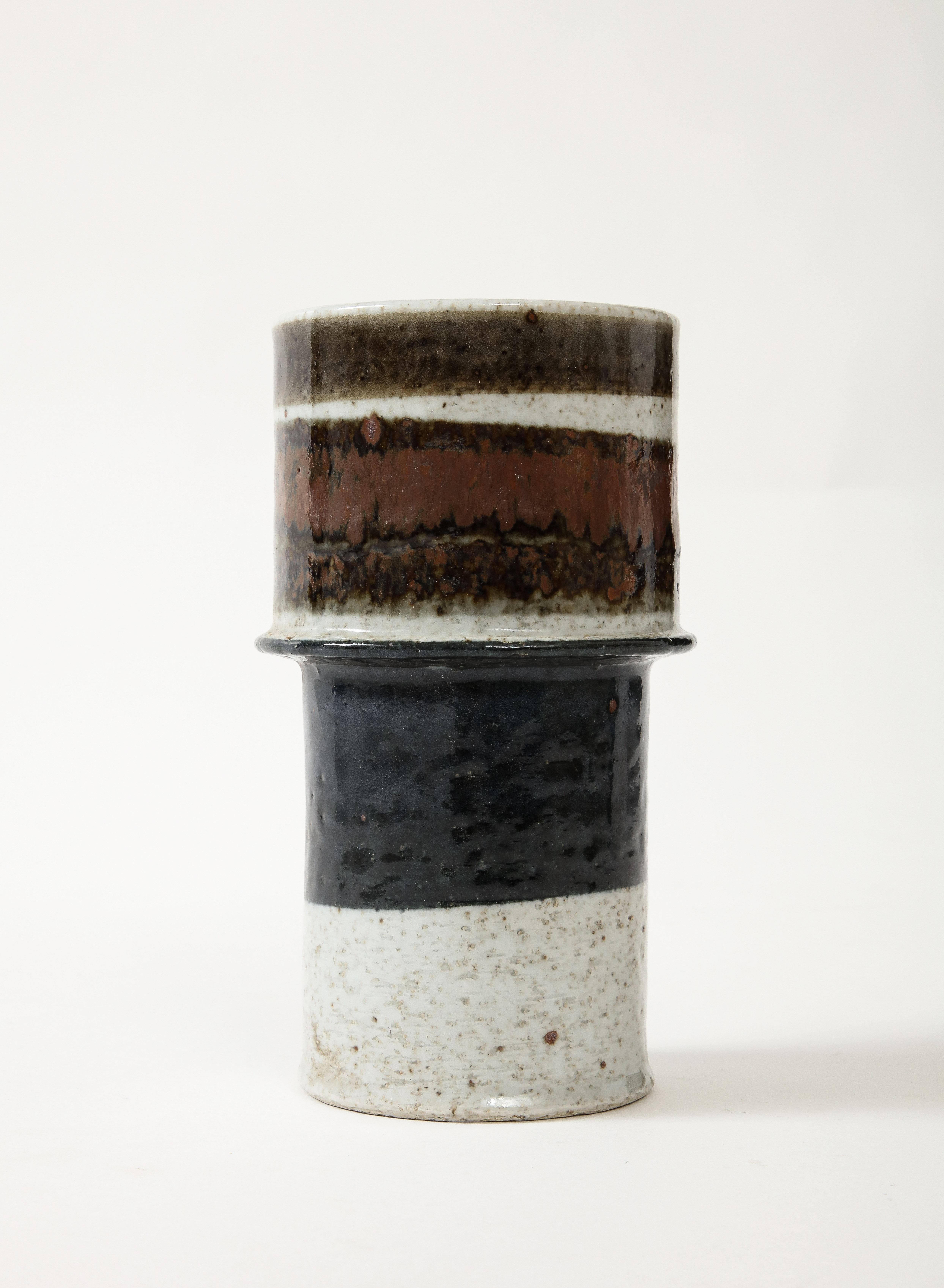 Ceramic Inger Persson, Glazed Stoneware Vase, Rörstrand, circa 1970, Signed: Ip Ateljé For Sale