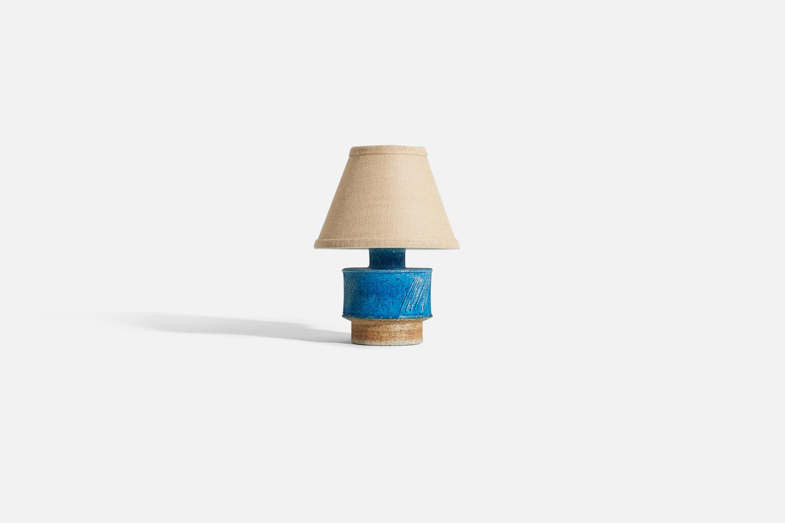 Mid-Century Modern Inger Persson, Table Lamp, Glazed Stoneware, Rörstrand, Sweden, 1960s For Sale