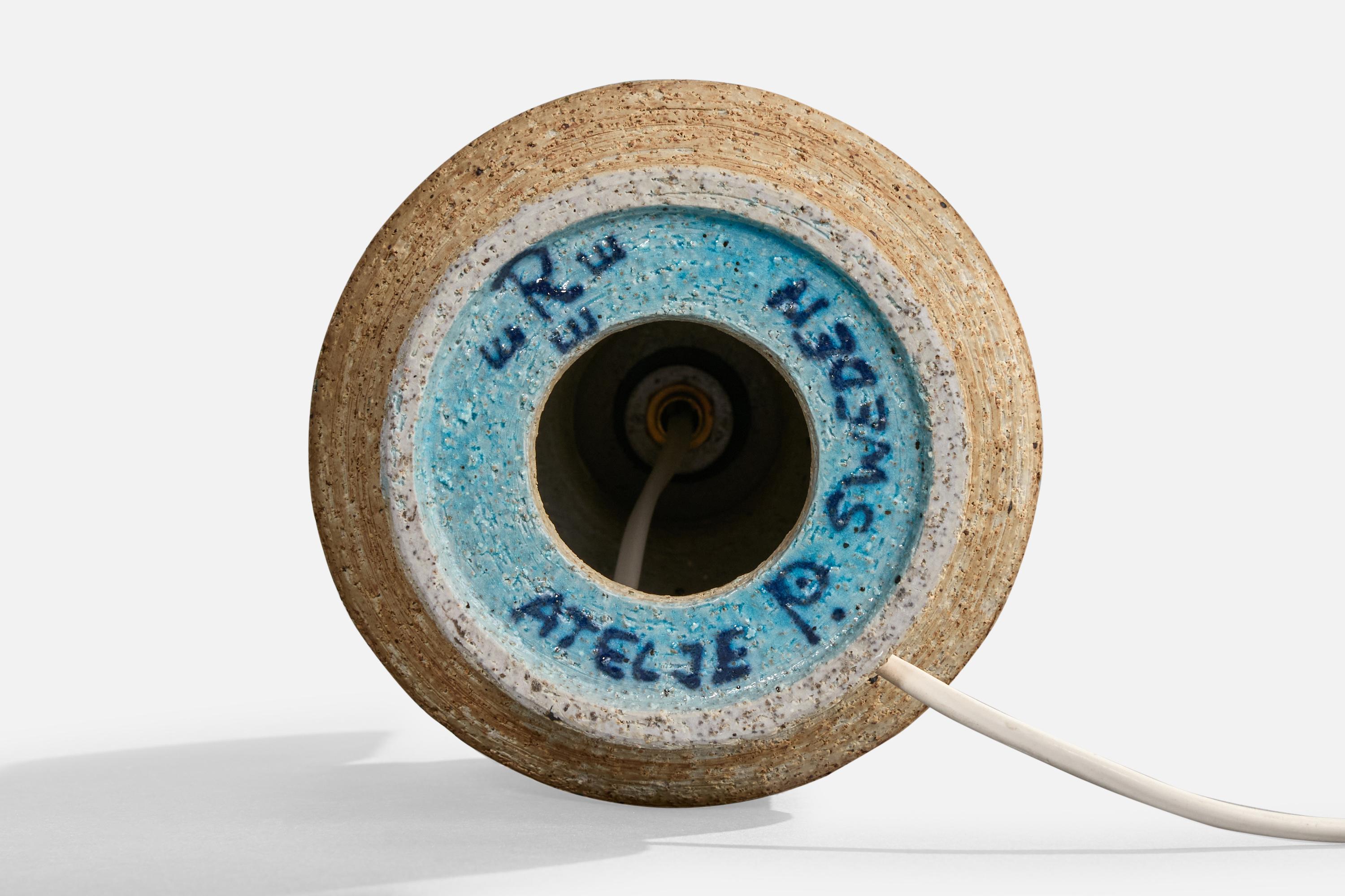 Inger Persson, Table Lamp, Stoneware, Sweden, 1960s 1