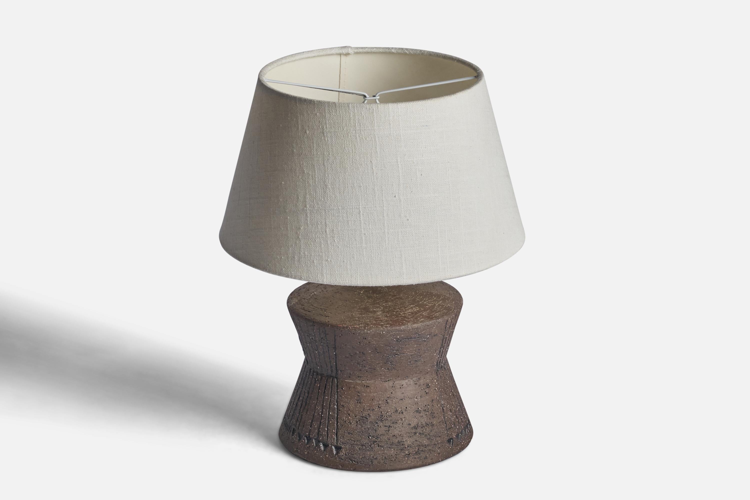 Mid-Century Modern Inger Persson, Table Lamp, Stoneware, Sweden, 1970s For Sale