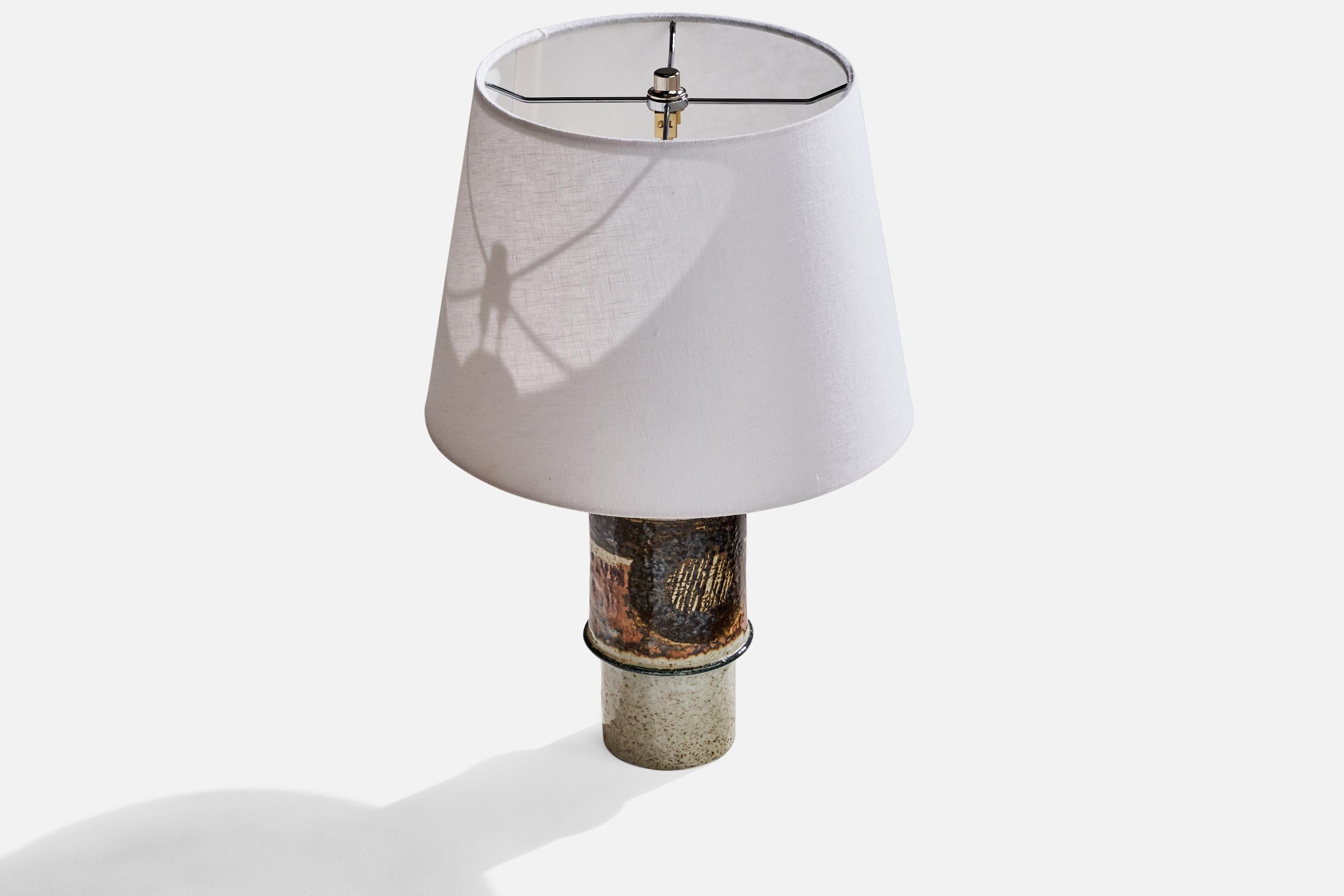 Post-Modern Inger Persson, Table Lamp, Stoneware, Sweden, 1970s For Sale