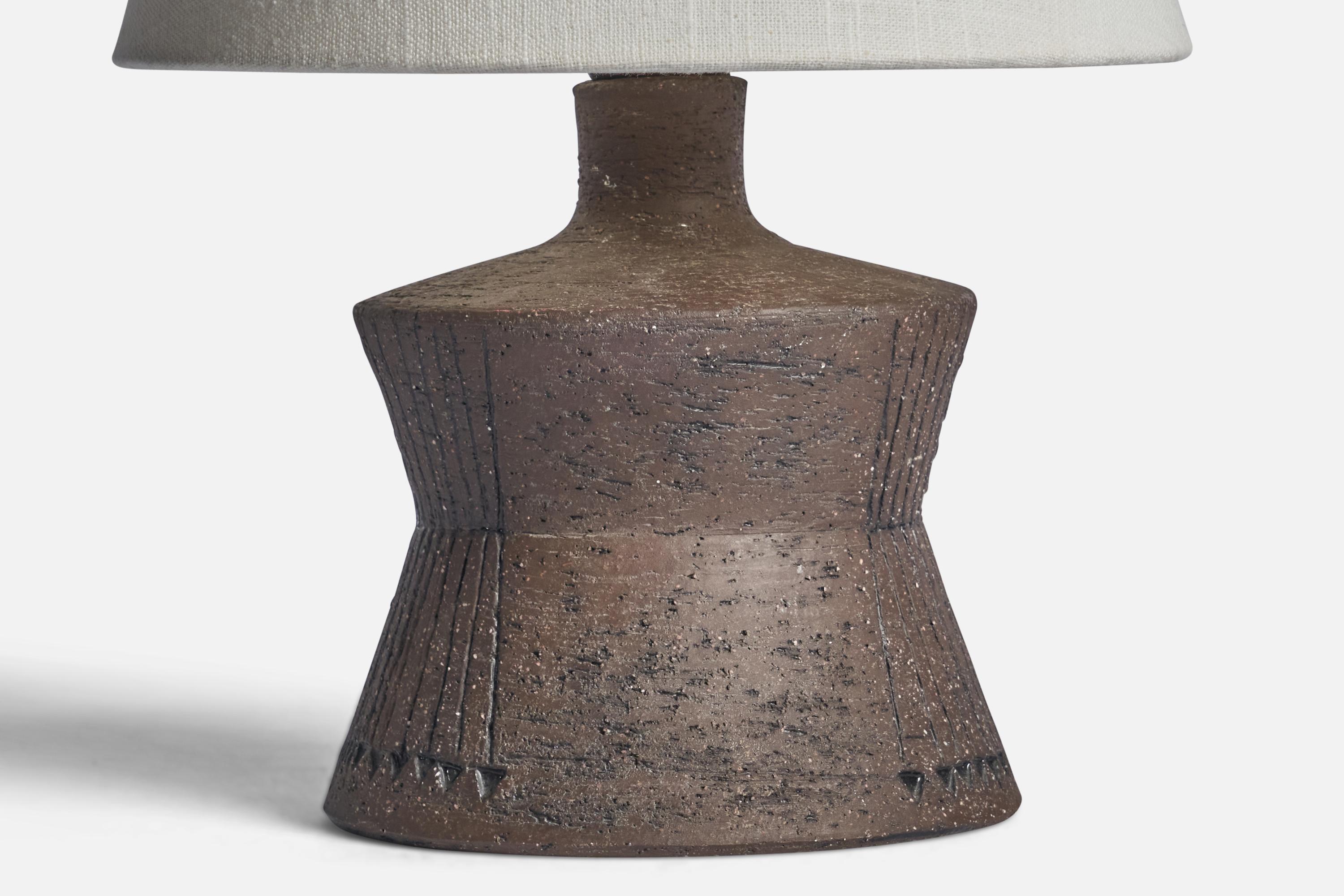 Swedish Inger Persson, Table Lamp, Stoneware, Sweden, 1970s For Sale