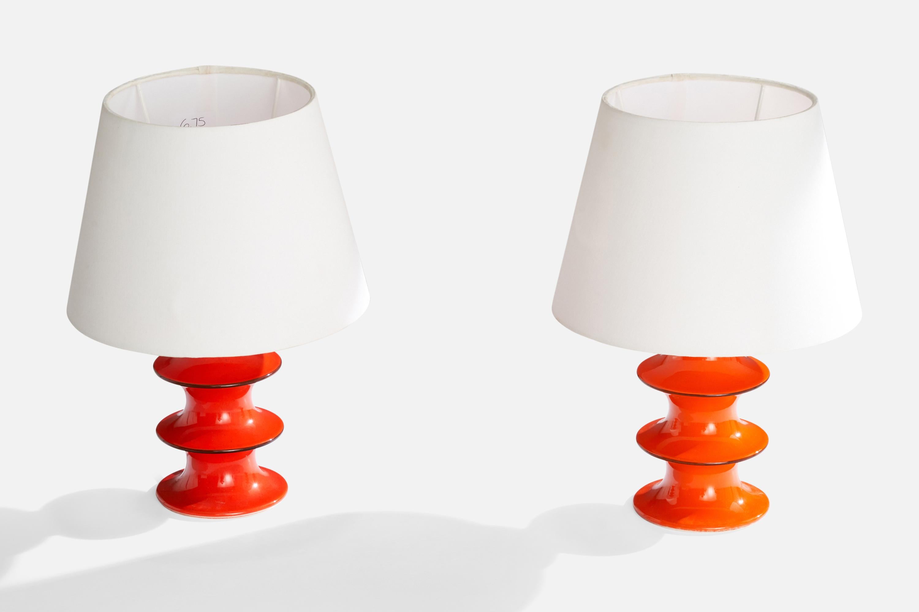 Mid-Century Modern Inger Persson, Table Lamps, Stoneware, Sweden, 1960s