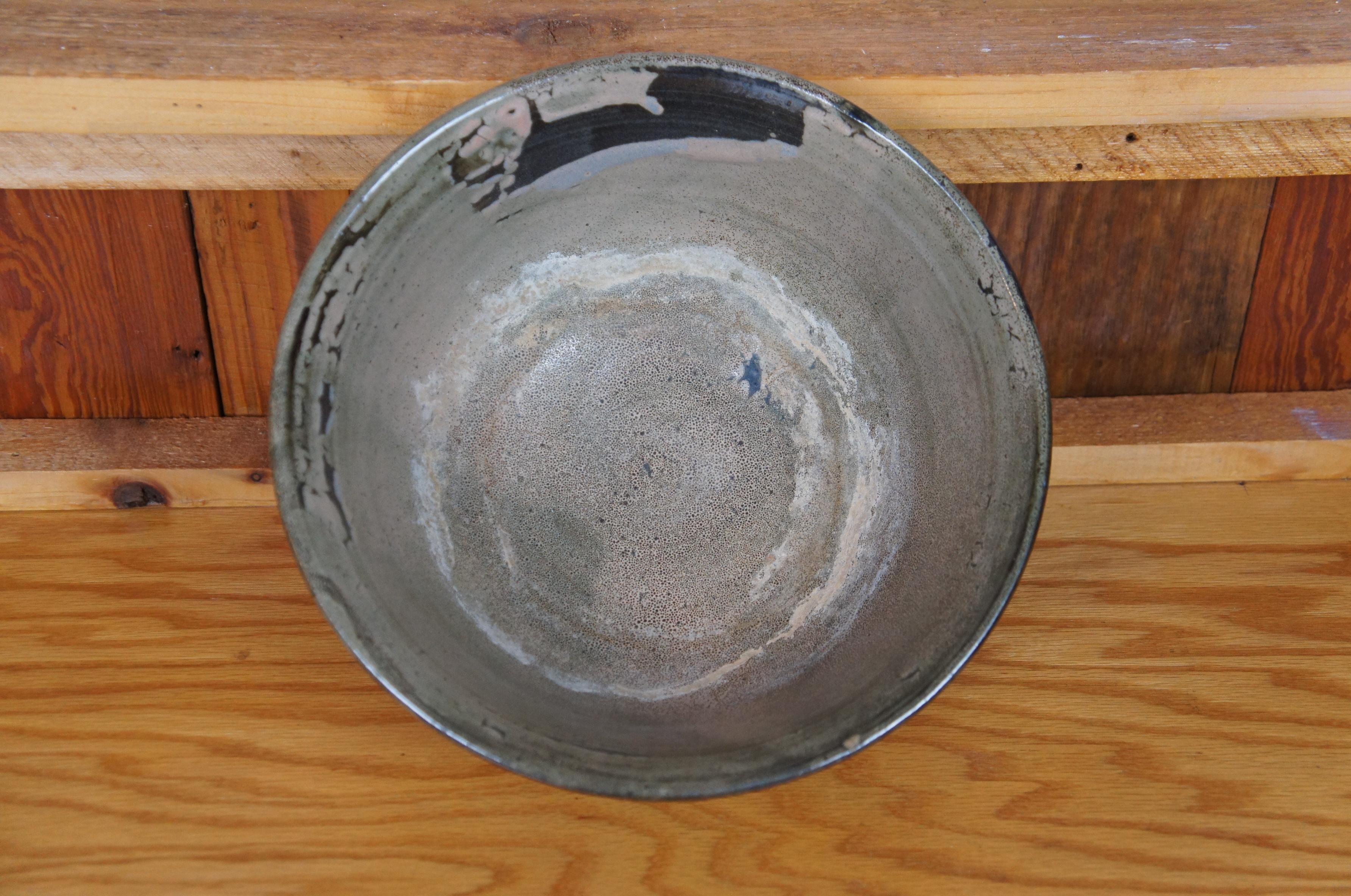 20ième siècle Inger Rokkjaer - Bol de centre de table en grès cuit Raku danois - 11