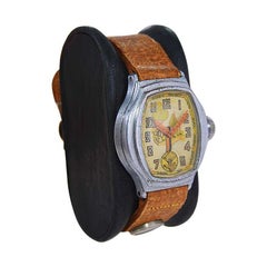 Ingersoll Rare, Art Deco Boy Scout Watch with Original Compass Strap