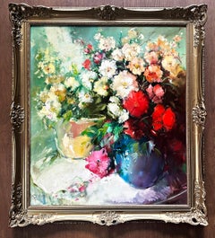 "Flower Still Life Oil Painting" German Impressionist , Henze-Morro
