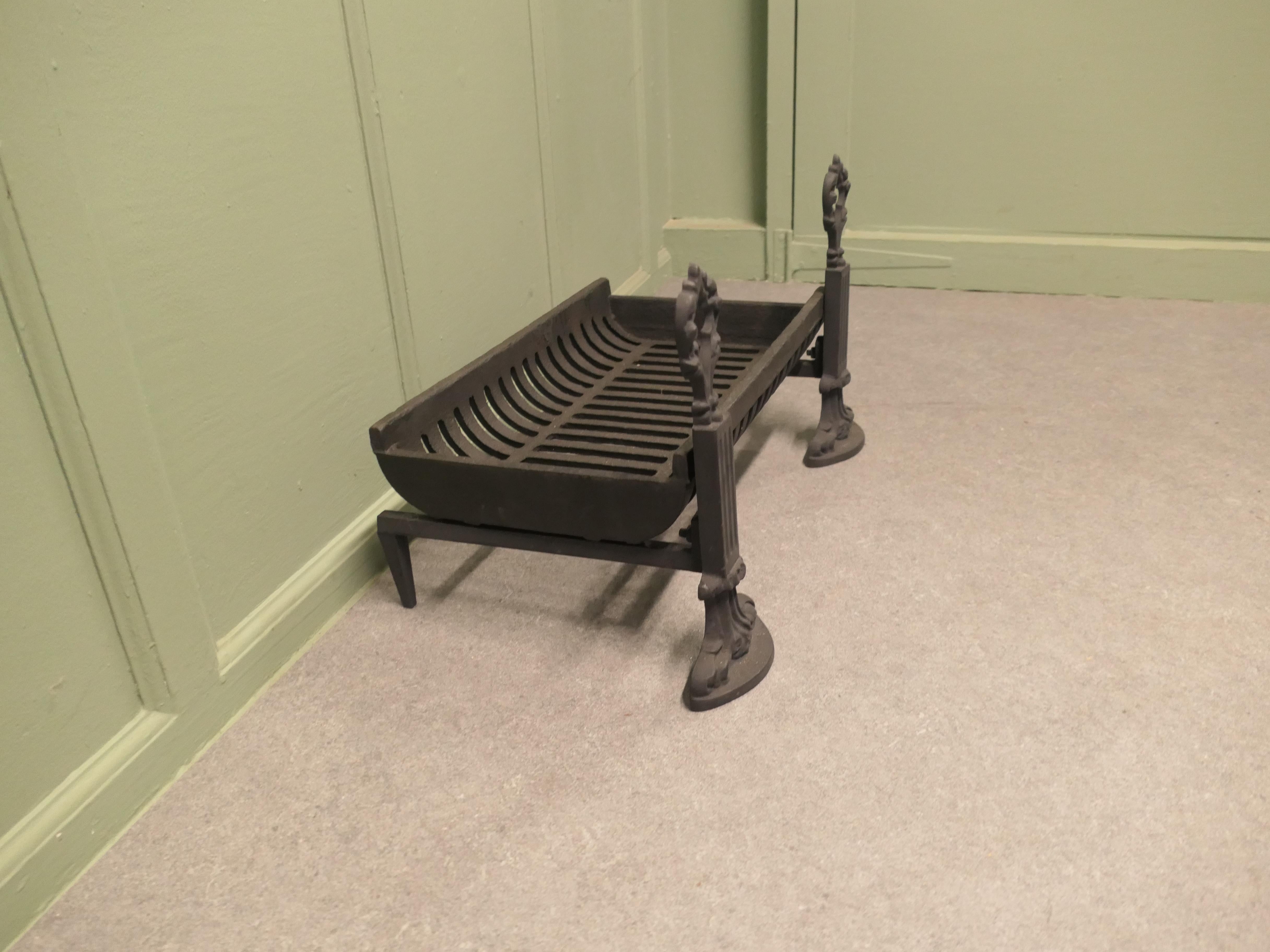 Inglenook Fire Grate on Andirons This attractive Iron Log Grate For Sale 1