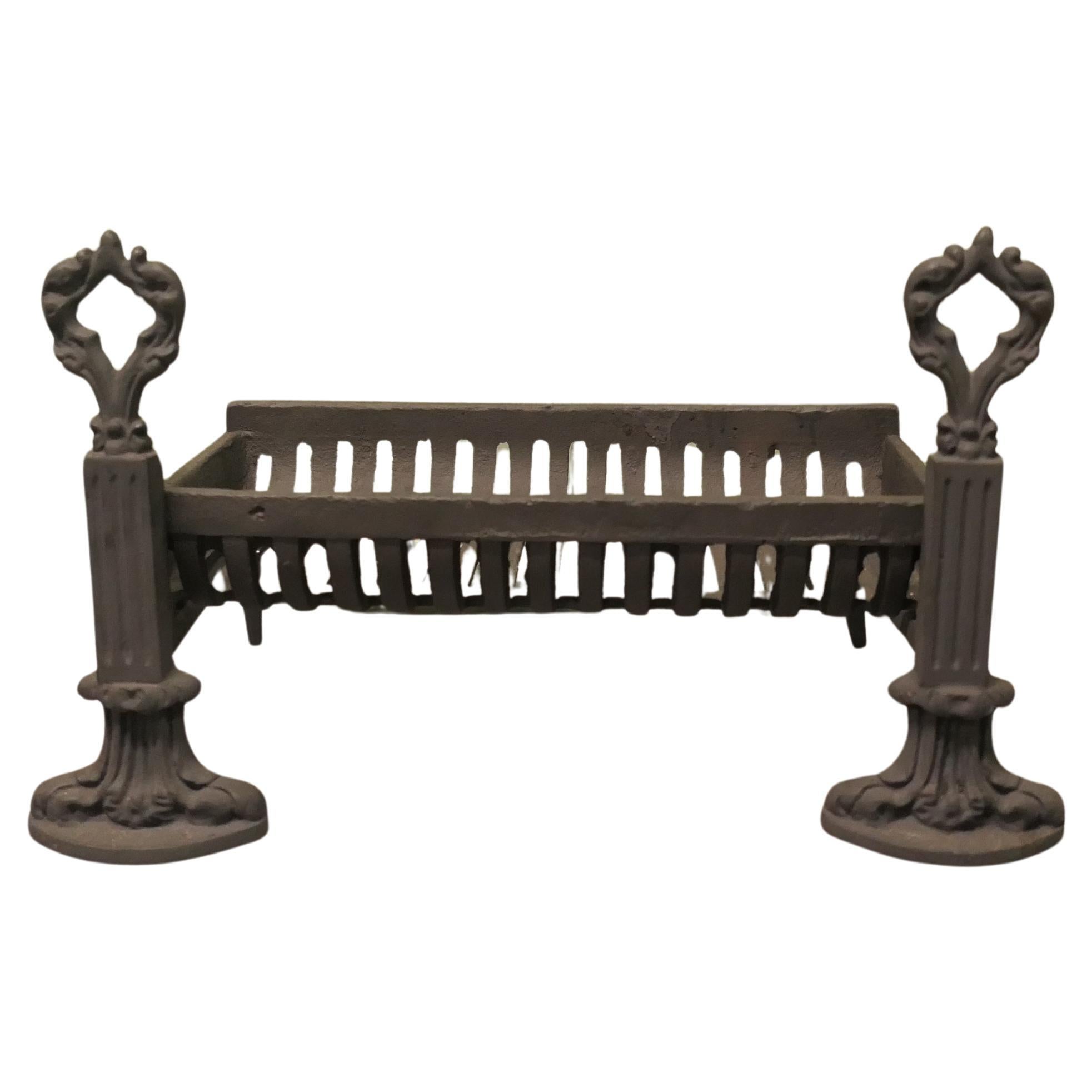 Inglenook Fire Grate on Andirons This attractive Iron Log Grate For Sale