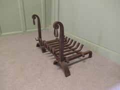 Inglenook Fireplace Grate on Andirons This attractive Iron Log Grate