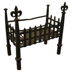 Inglenook Free Standing Fire Basket, Iron Fire Grate