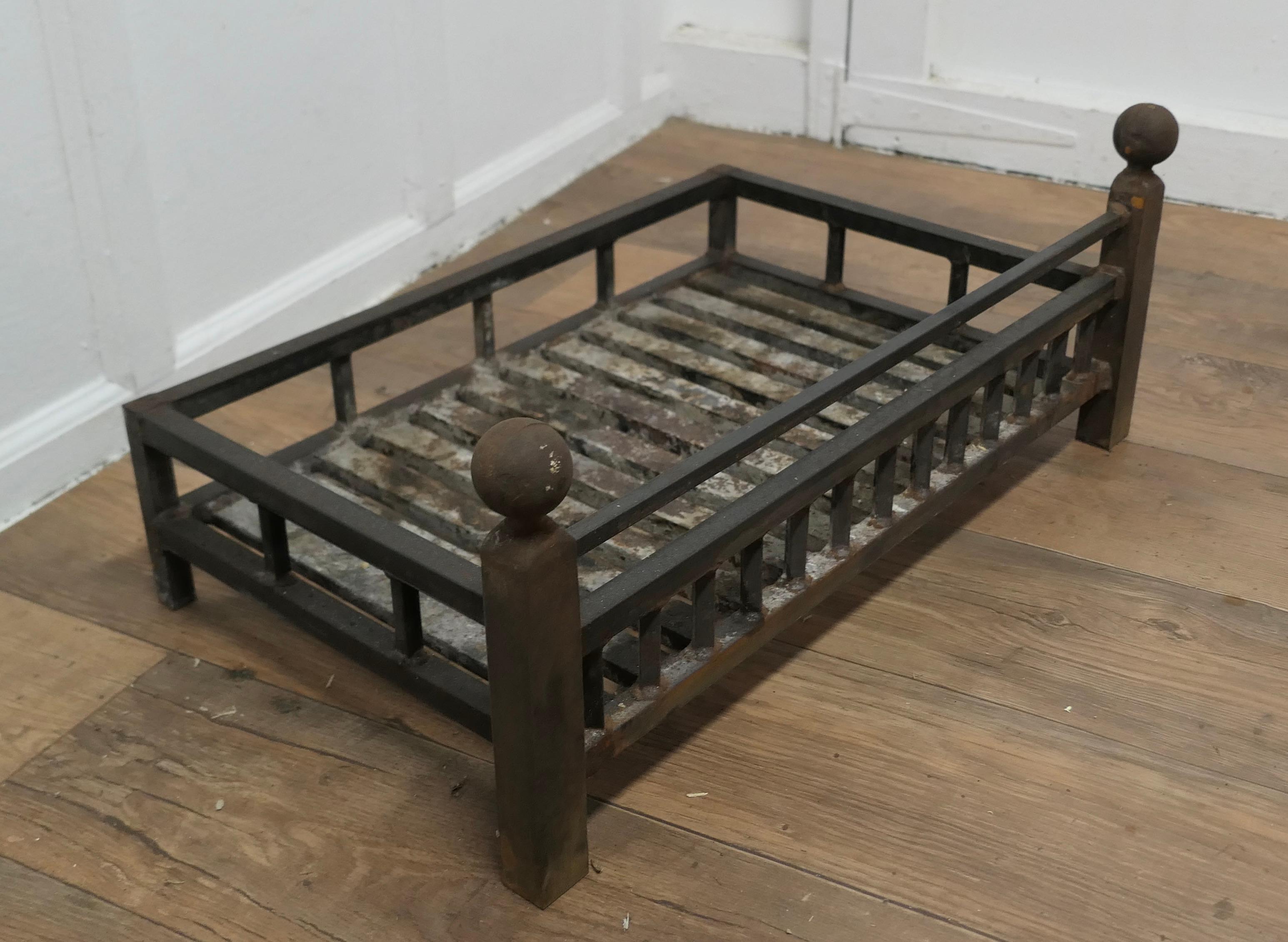 Inglenook Iron Fire Grate    The grate is made in iron with rails all around  For Sale 1