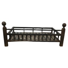 Antique Inglenook Iron Fire Grate    The grate is made in iron with rails all around 