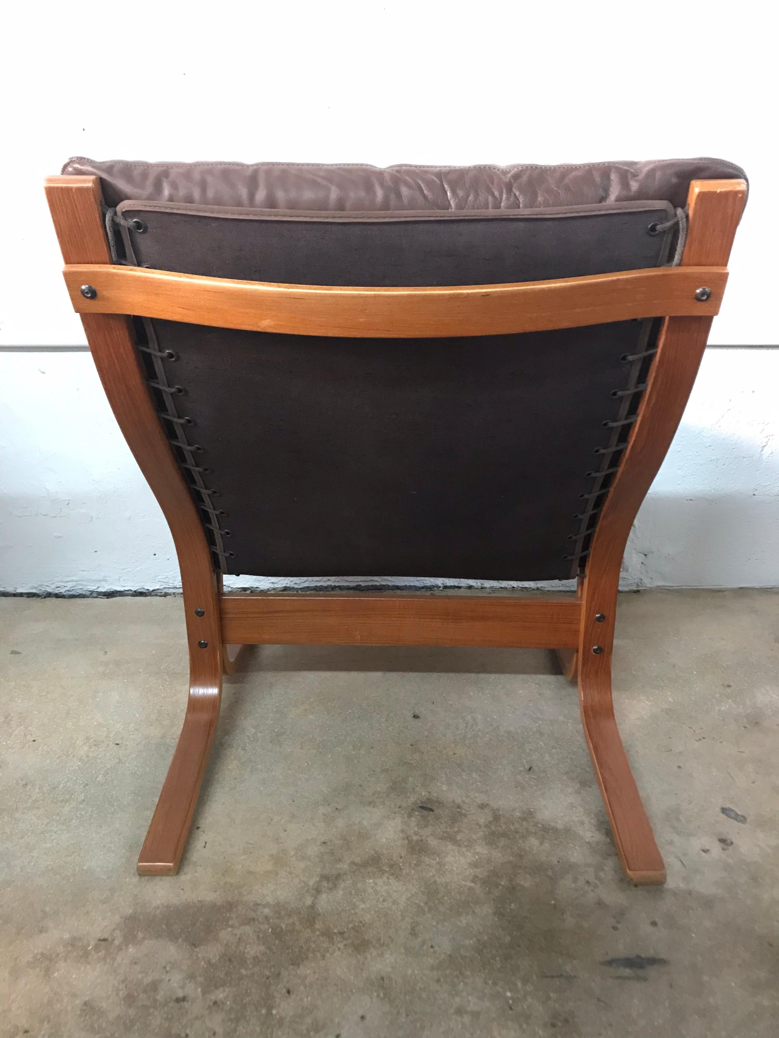 20th Century Ingmar Relling Brown Leather Siesta Lounge Chair