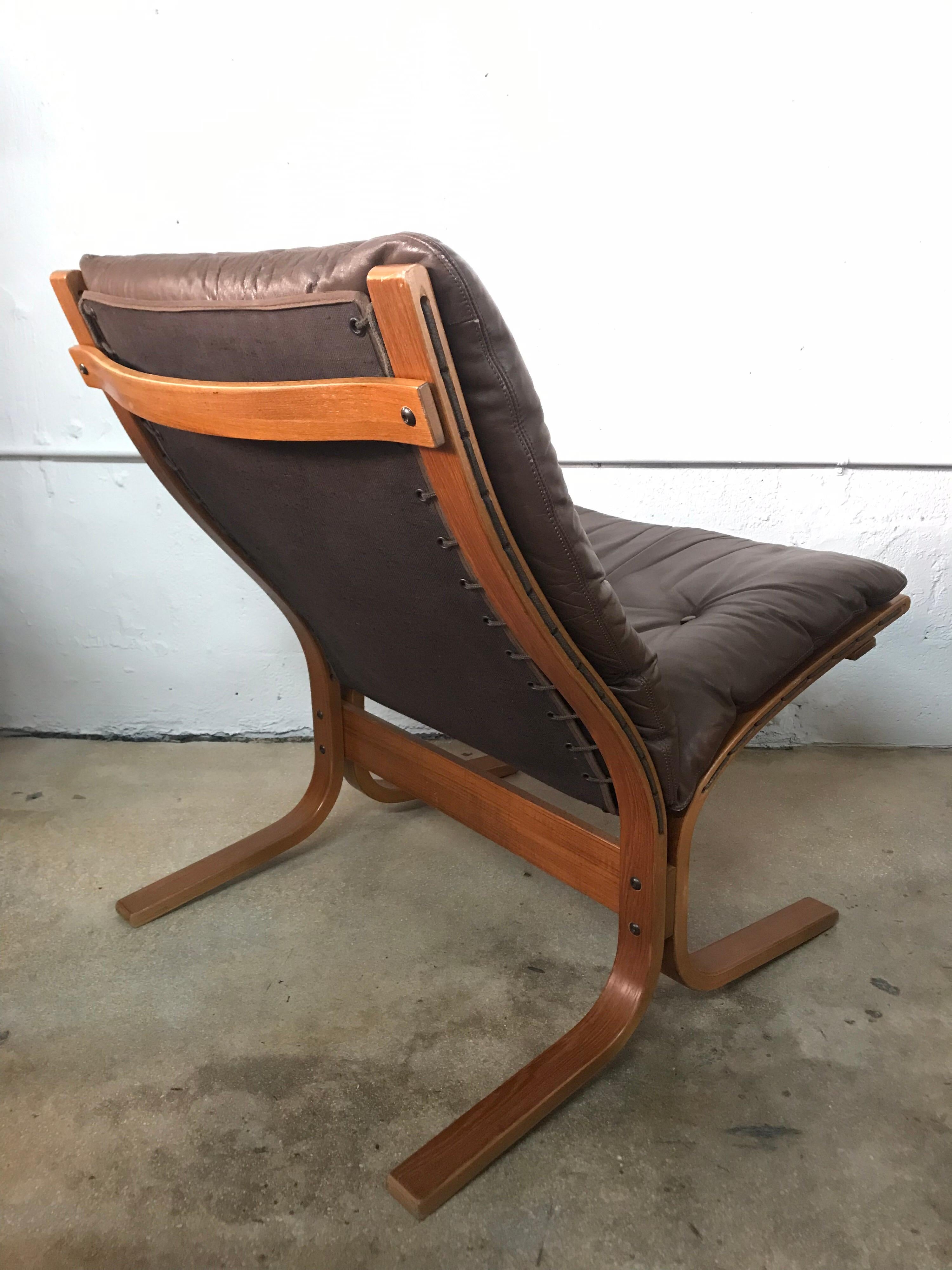 Ingmar Relling Brown Leather Siesta Lounge Chair 1