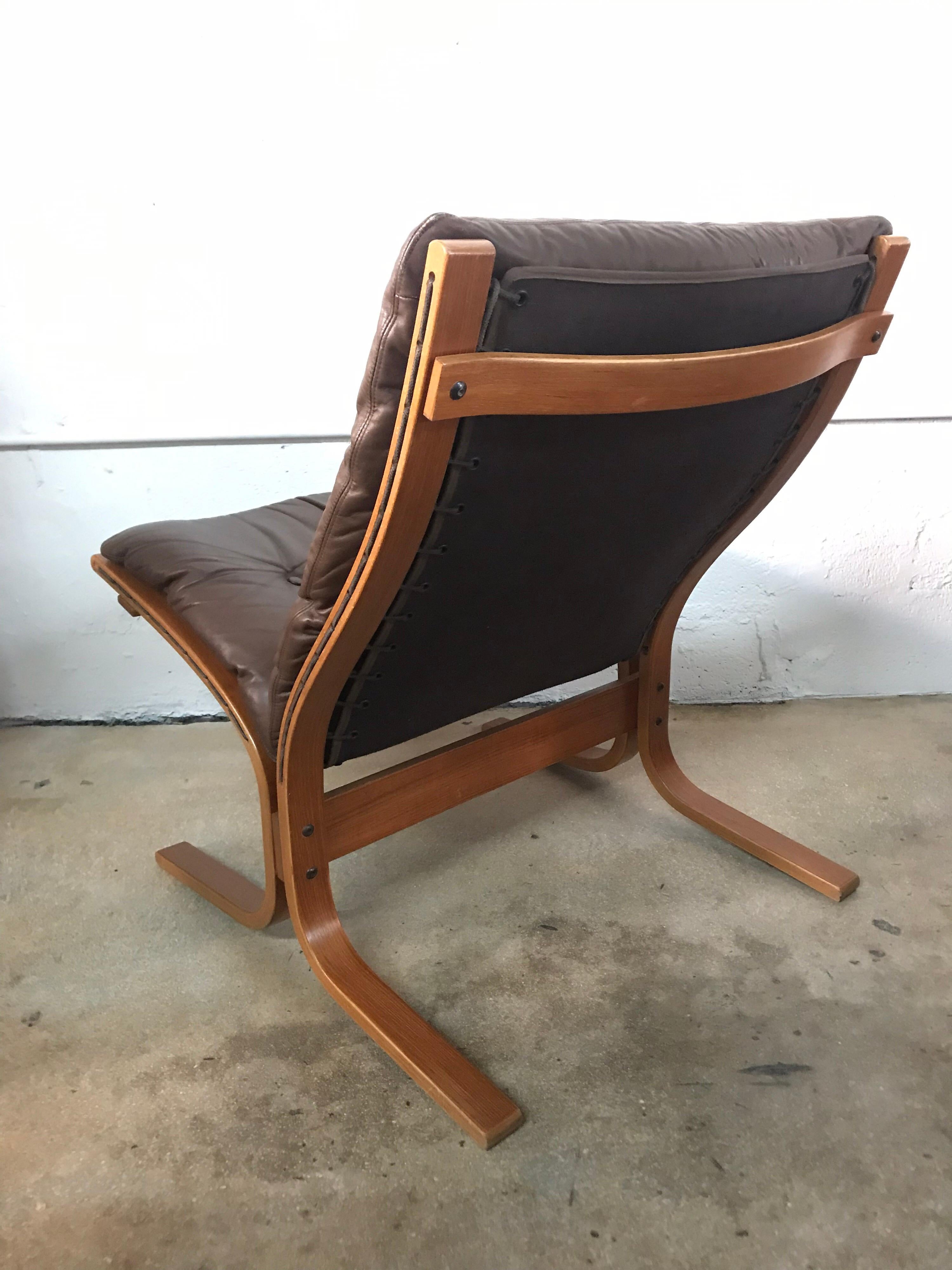 Ingmar Relling Brown Leather Siesta Lounge Chair 2