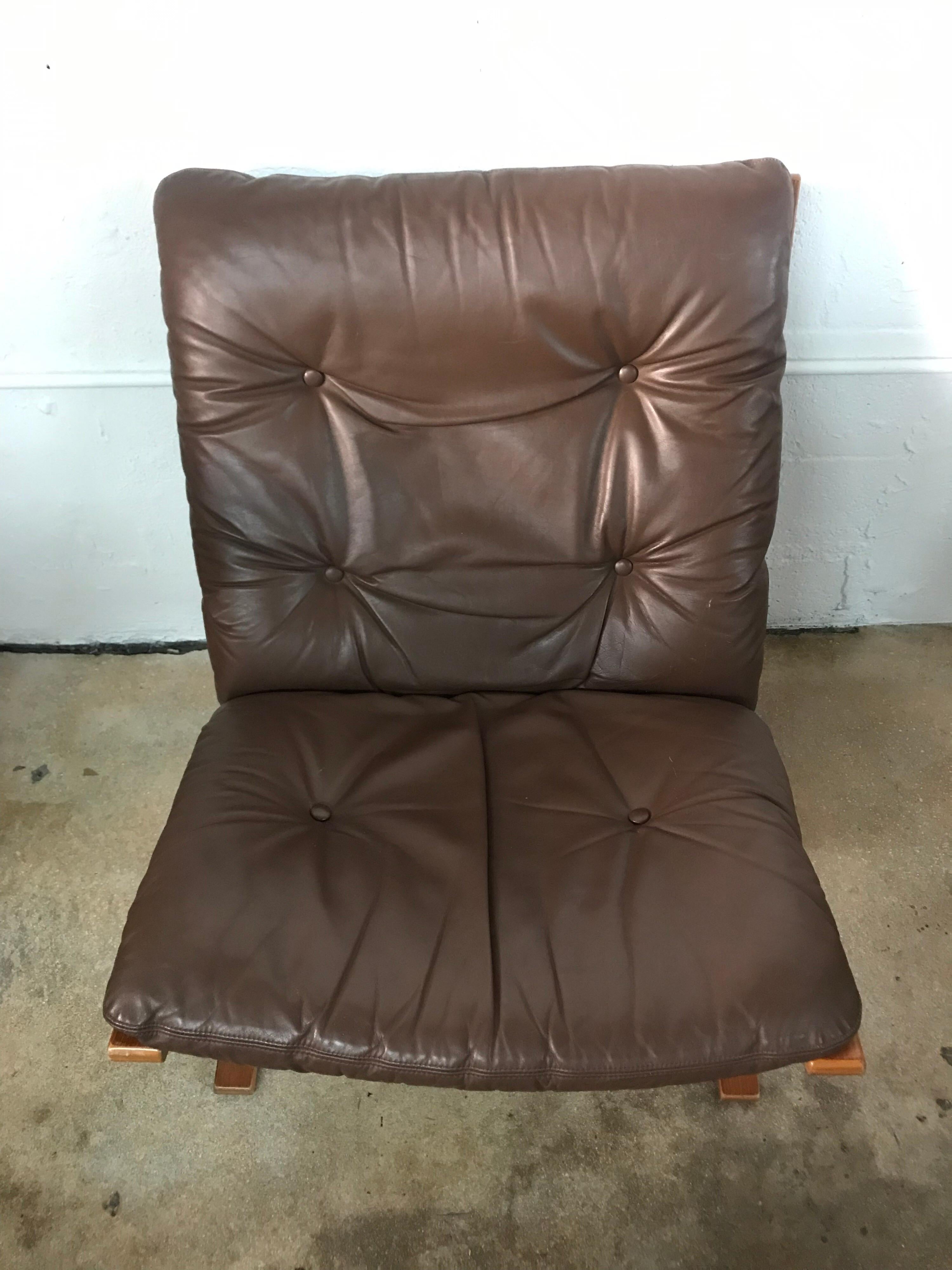 Ingmar Relling Brown Leather Siesta Lounge Chair 3