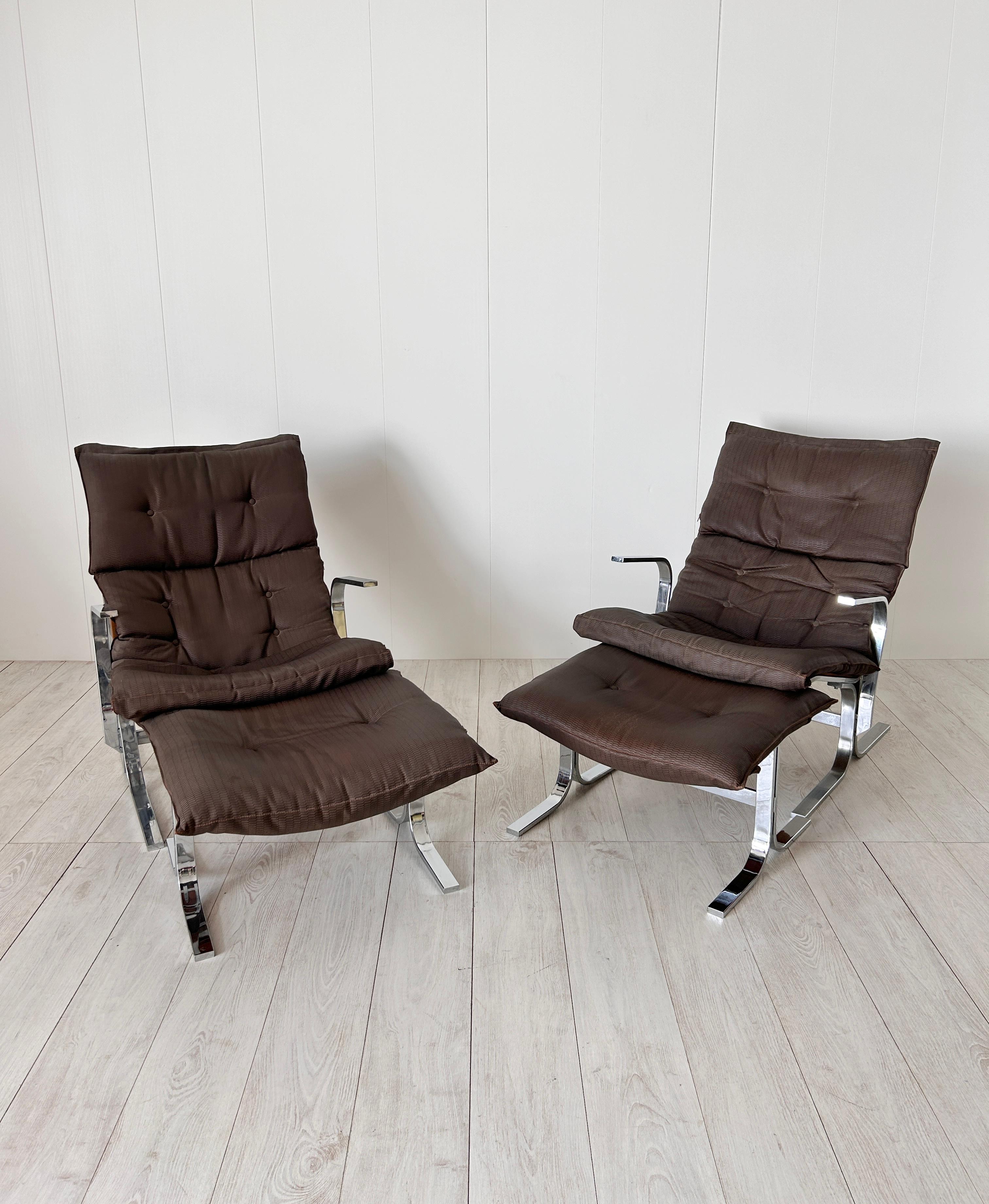 Ingmar Relling, Coppia di poltrone con pouf mod. Siesta, anni '70 6