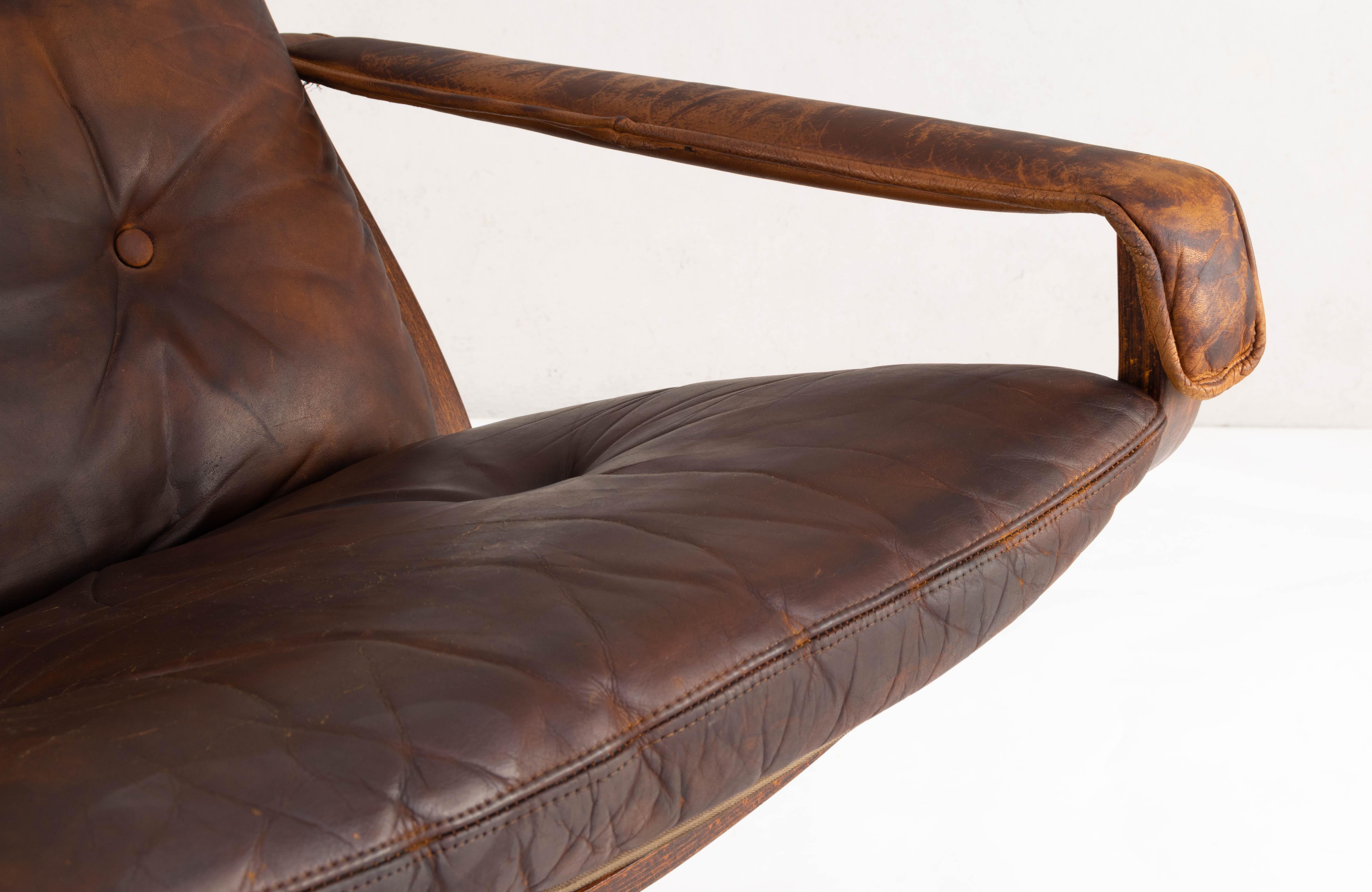 Ingmar Relling Danish Modern Siesta High Back and Armrests Chair by Westnofa 2