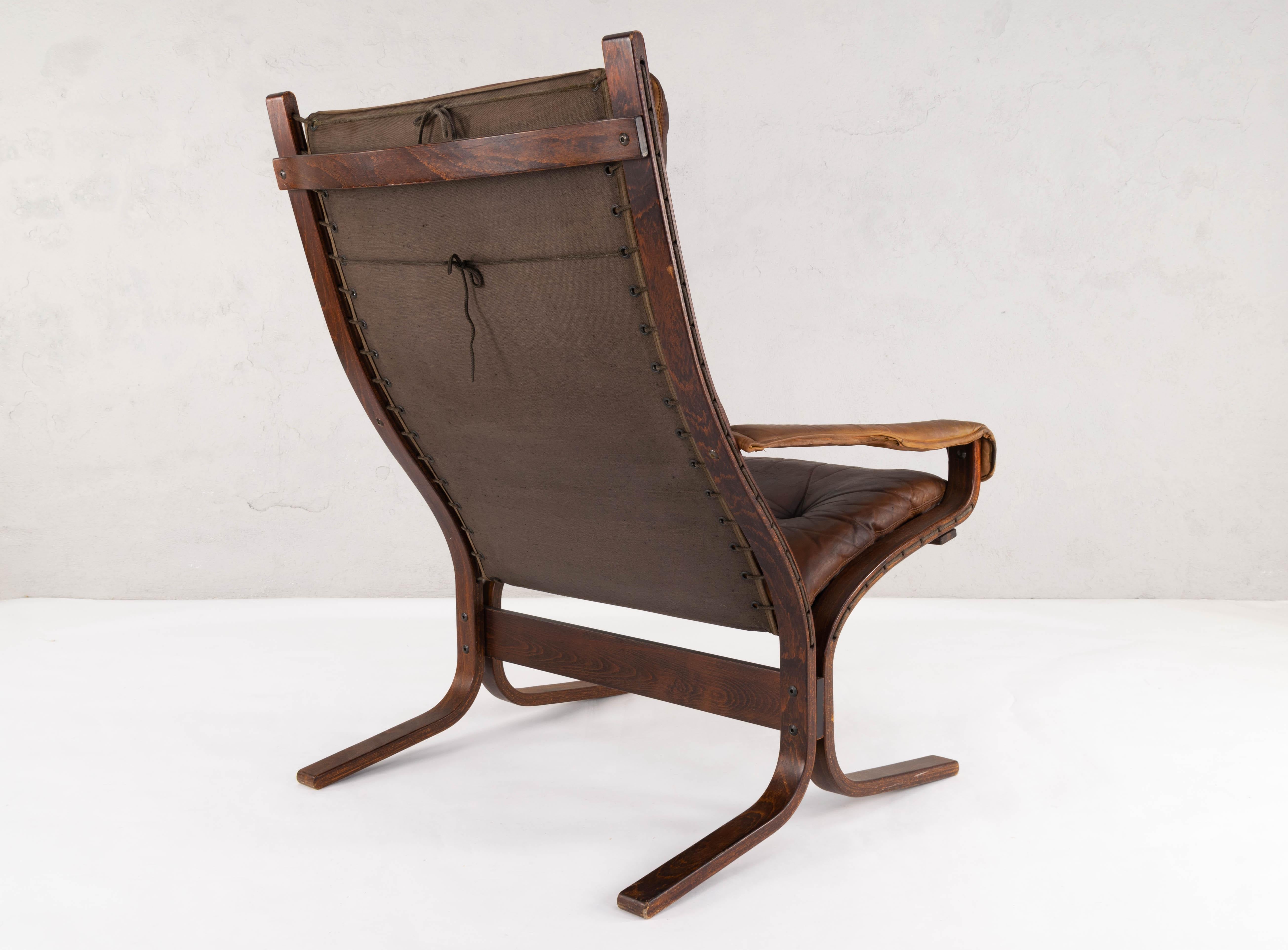 Norwegian Ingmar Relling Danish Modern Siesta High Back and Armrests Chair by Westnofa