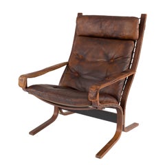 Ingmar Relling Danish Modern Siesta High Back and Armrests Chair by Westnofa