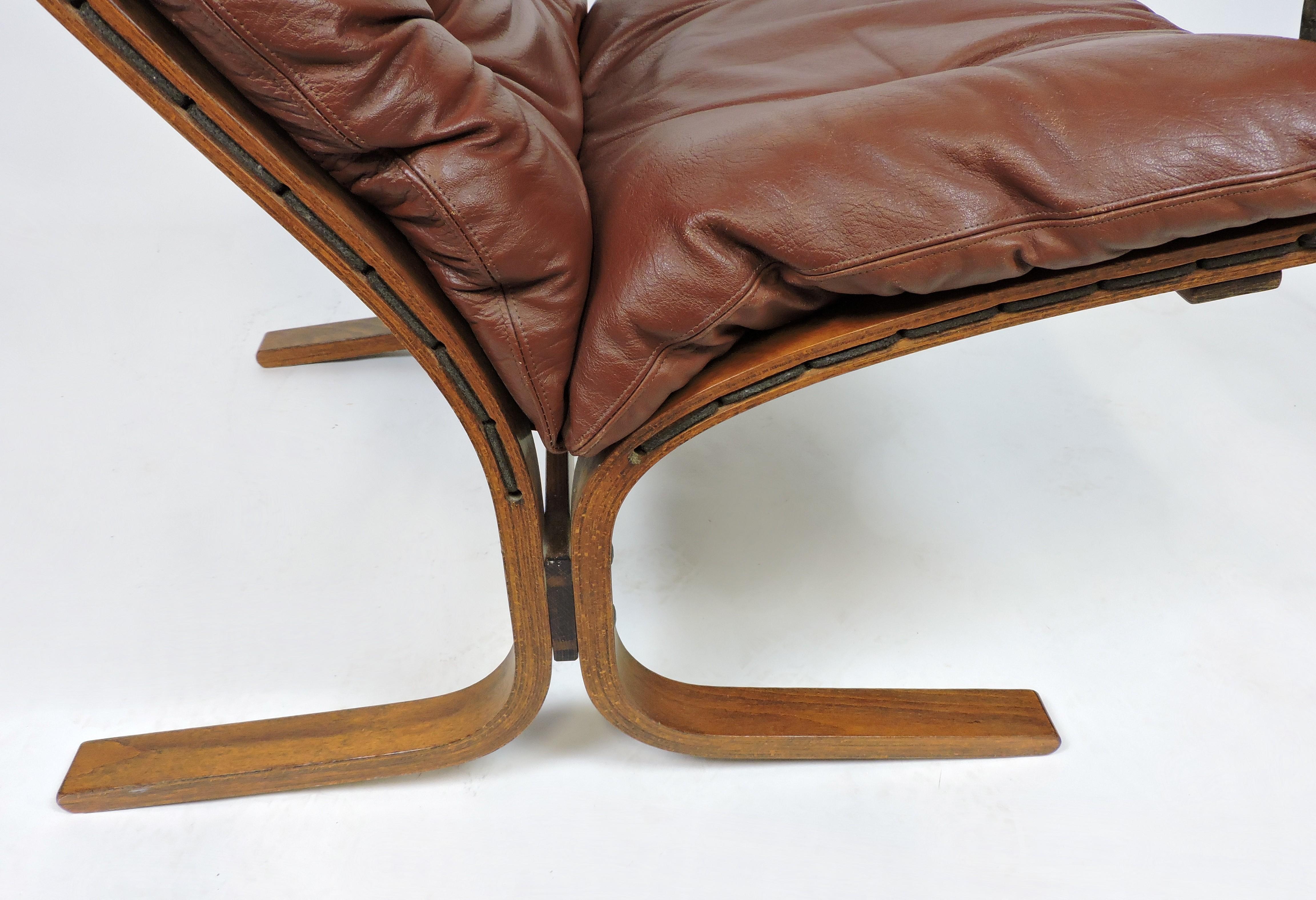 Ingmar Relling Danish Modern Siesta High Back Sling Lounge Chair by Westnofa 4