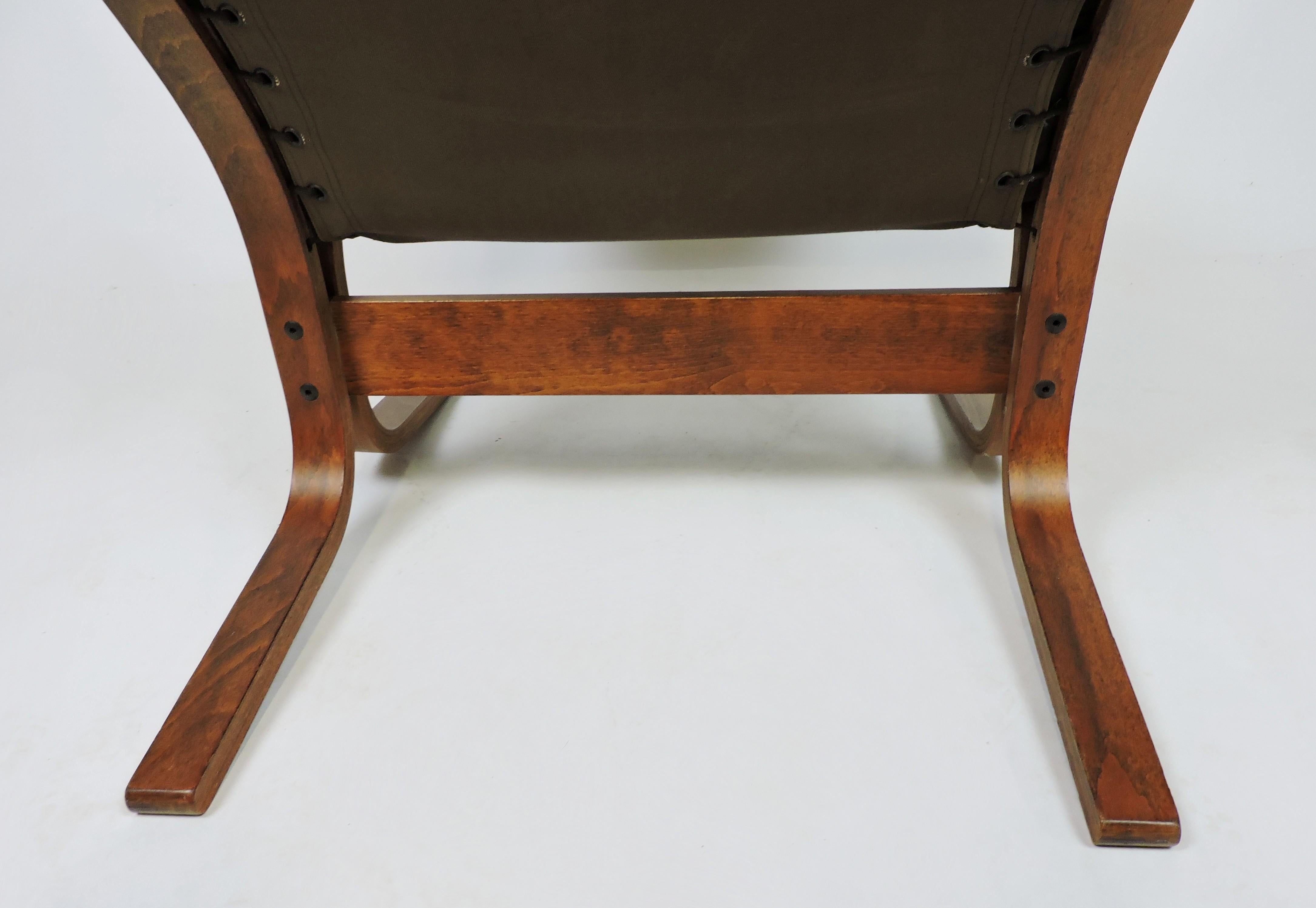 Ingmar Relling Danish Modern Siesta High Back Sling Lounge Chair by Westnofa 5