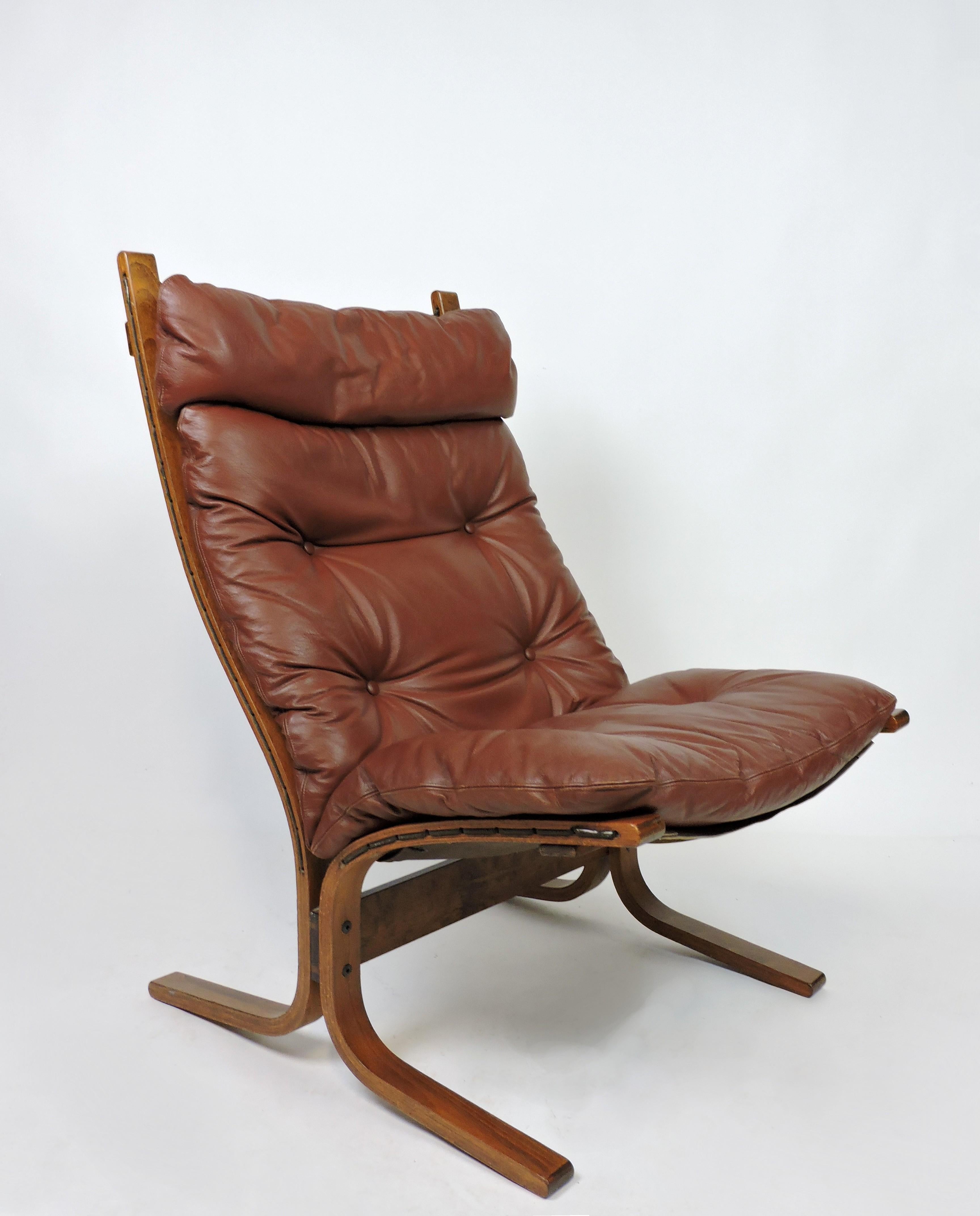 Ingmar Relling Danish Modern Siesta High Back Sling Lounge Chair by Westnofa 7