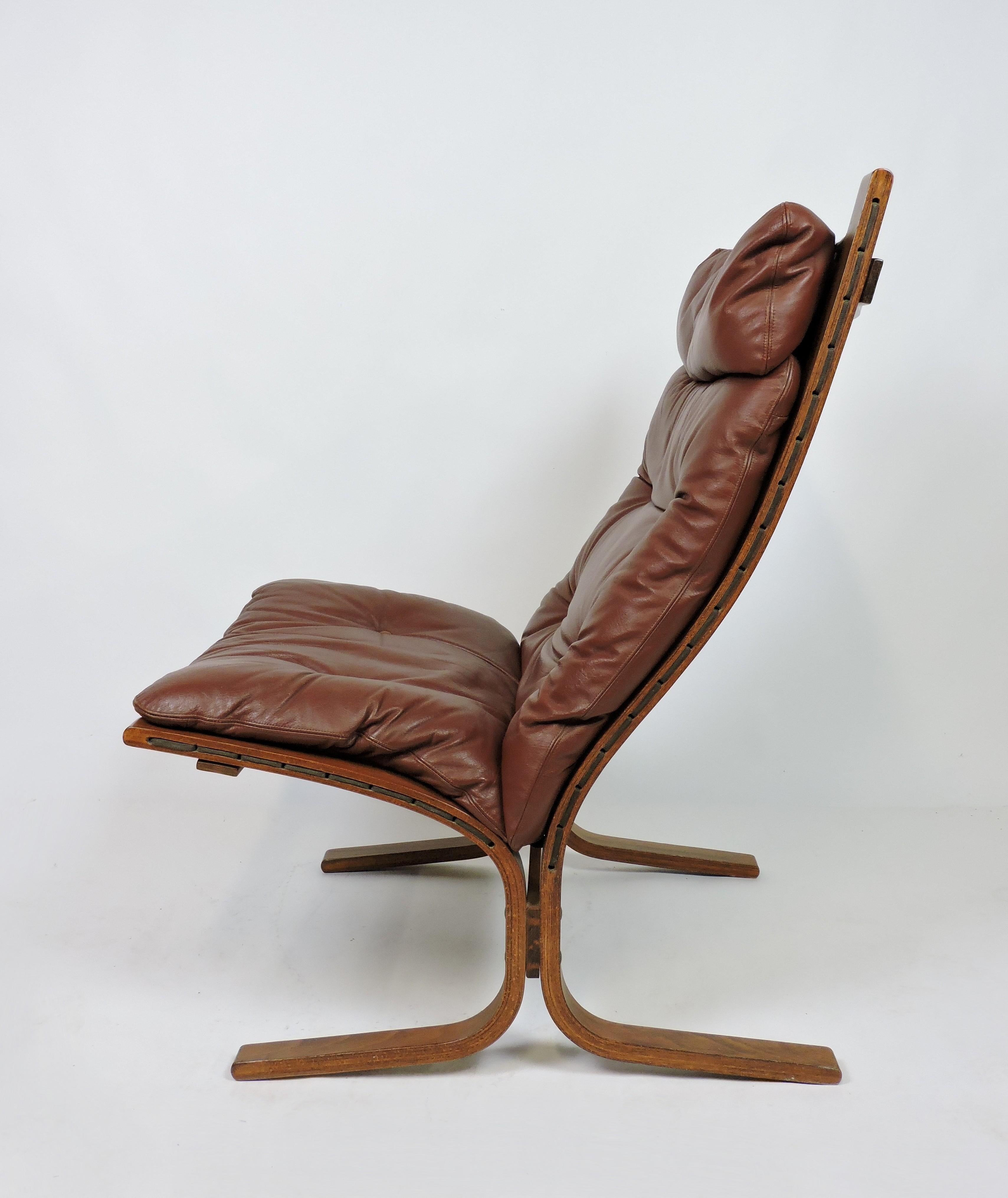 Norwegian Ingmar Relling Danish Modern Siesta High Back Sling Lounge Chair by Westnofa