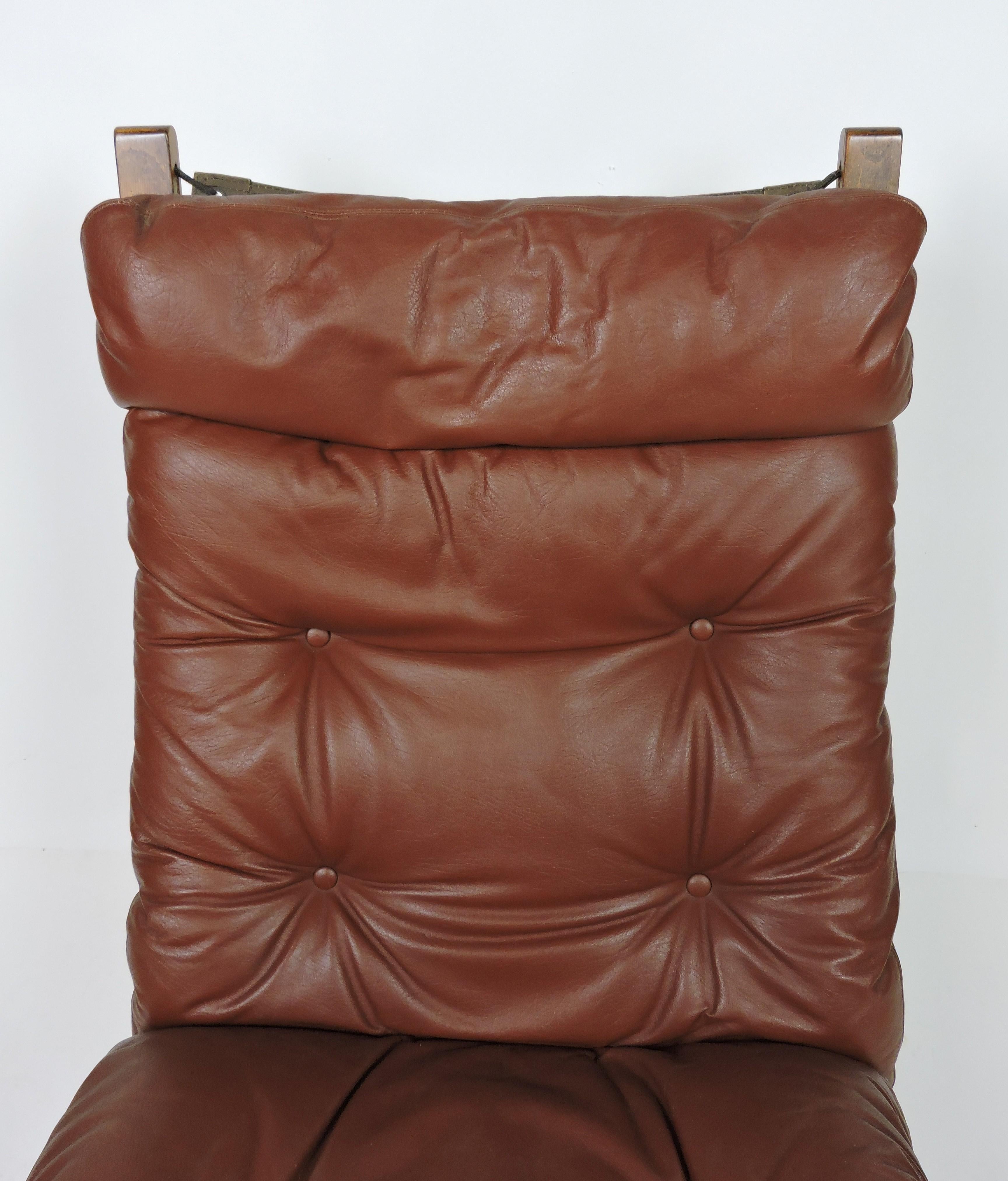 Ingmar Relling Danish Modern Siesta High Back Sling Lounge Chair by Westnofa 2