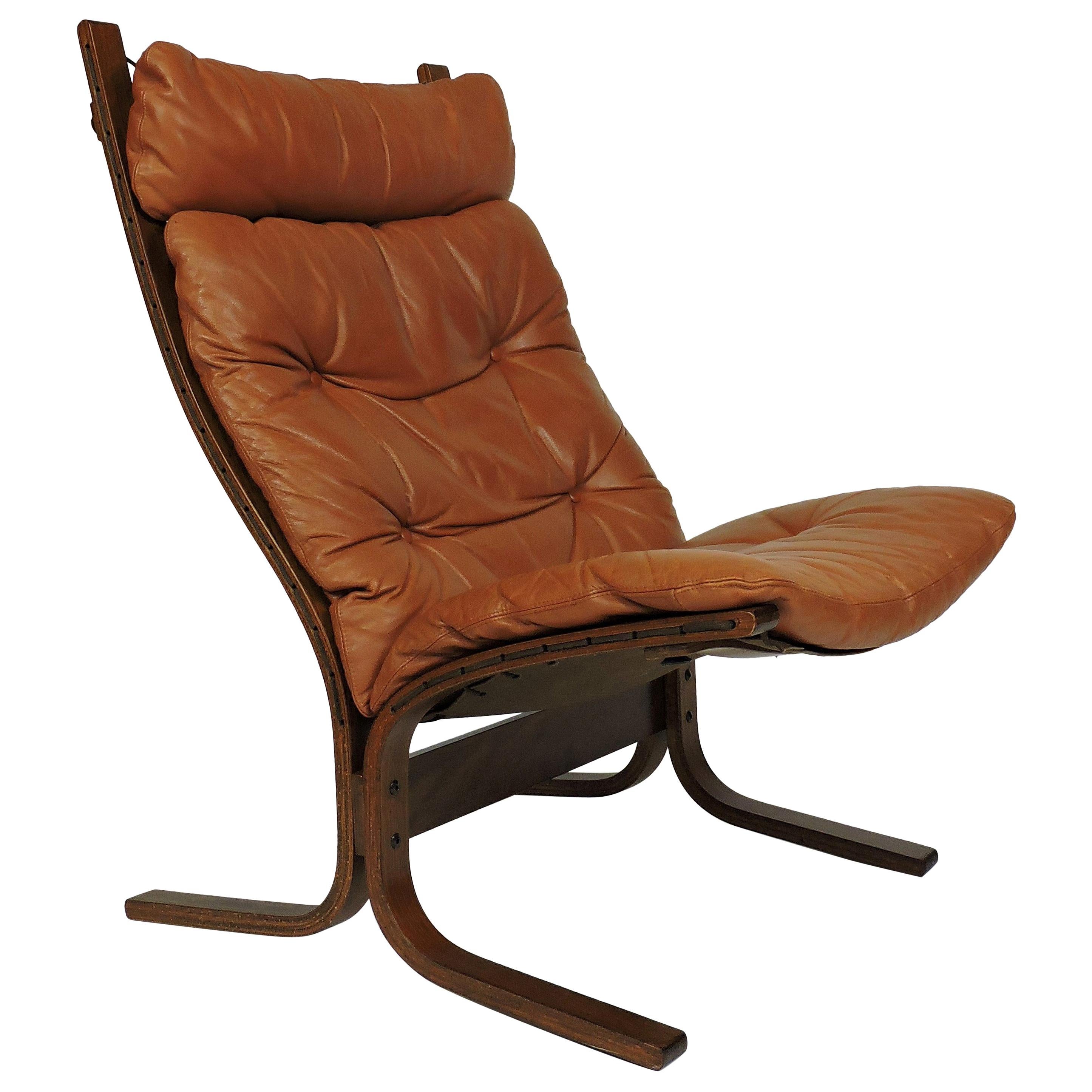 Ingmar Relling Danish Modern Siesta High Back Sling Lounge Chair by Westnofa