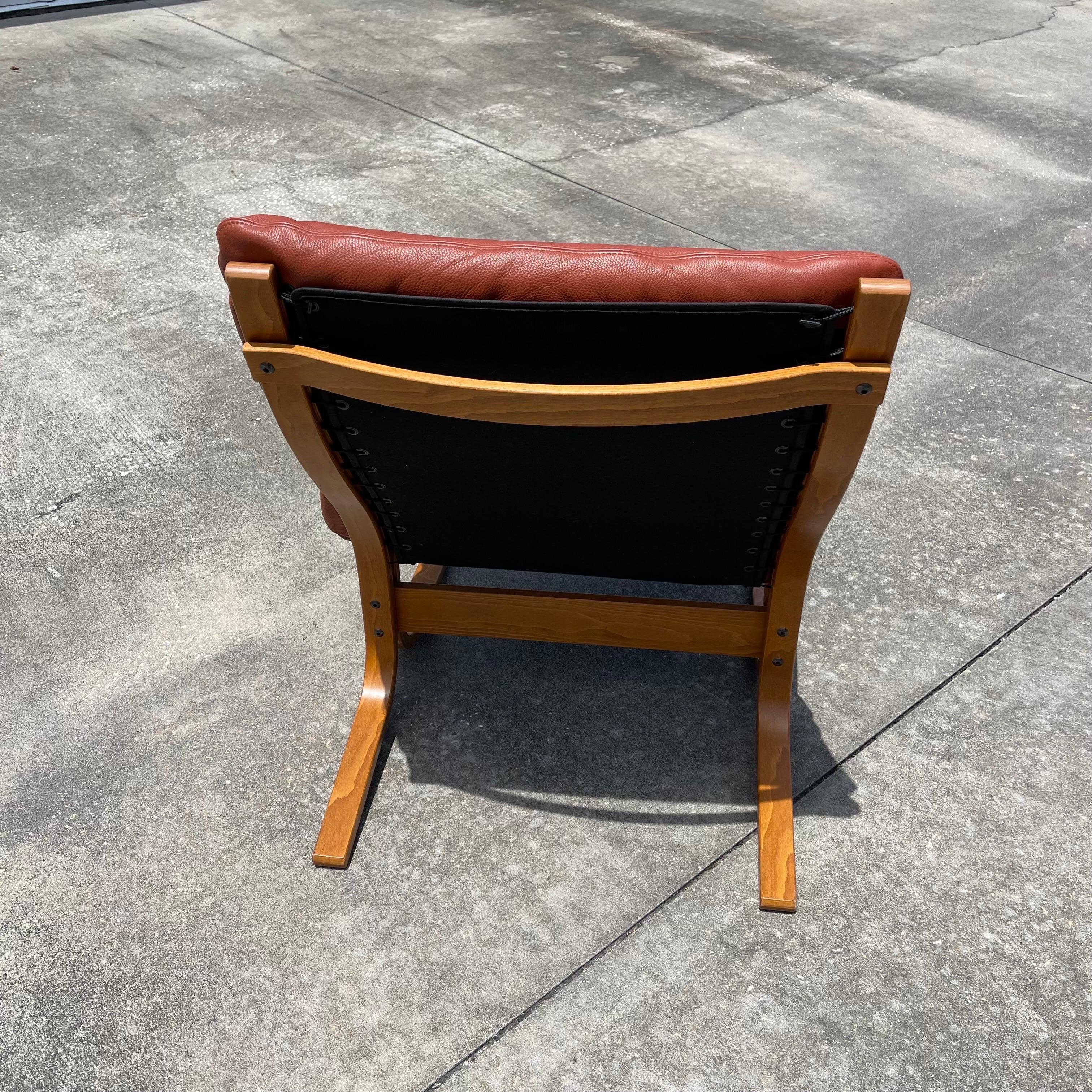 Ingmar Relling for Westnofa (attr) Bentwood Leather “Siesta” Sling Chair 1