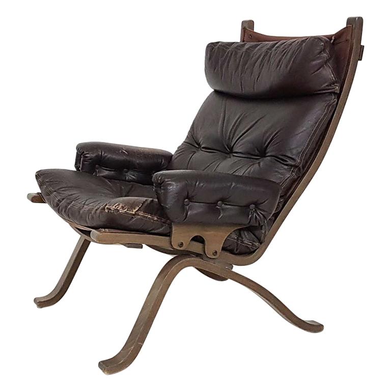 Ingmar Relling for Westnofa Attributed Leather Lounge Chair, Norway
