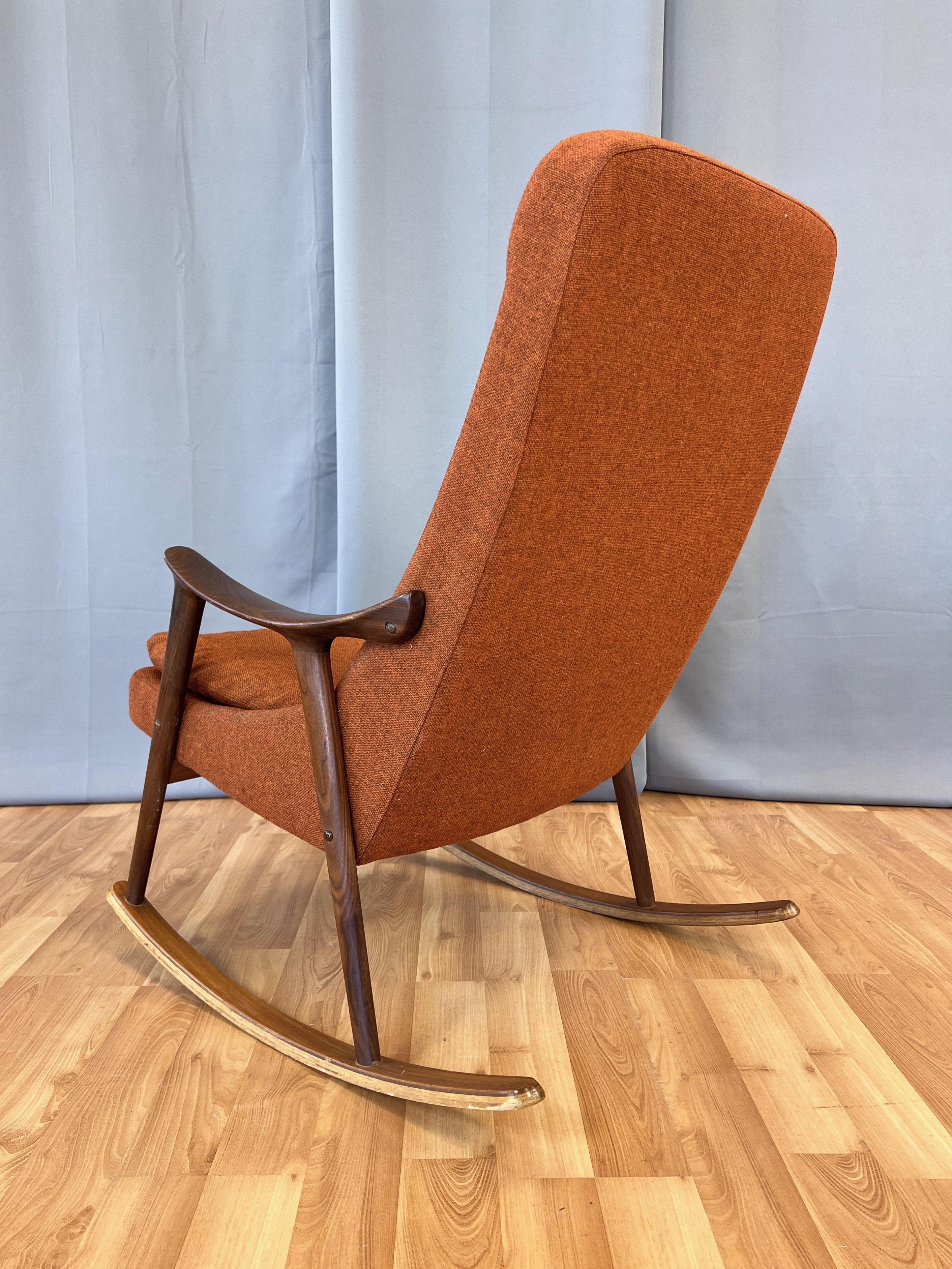 Ingmar Relling for Westnofa High-Back Sculptural Teak Rocking Chair, 1960s For Sale 1