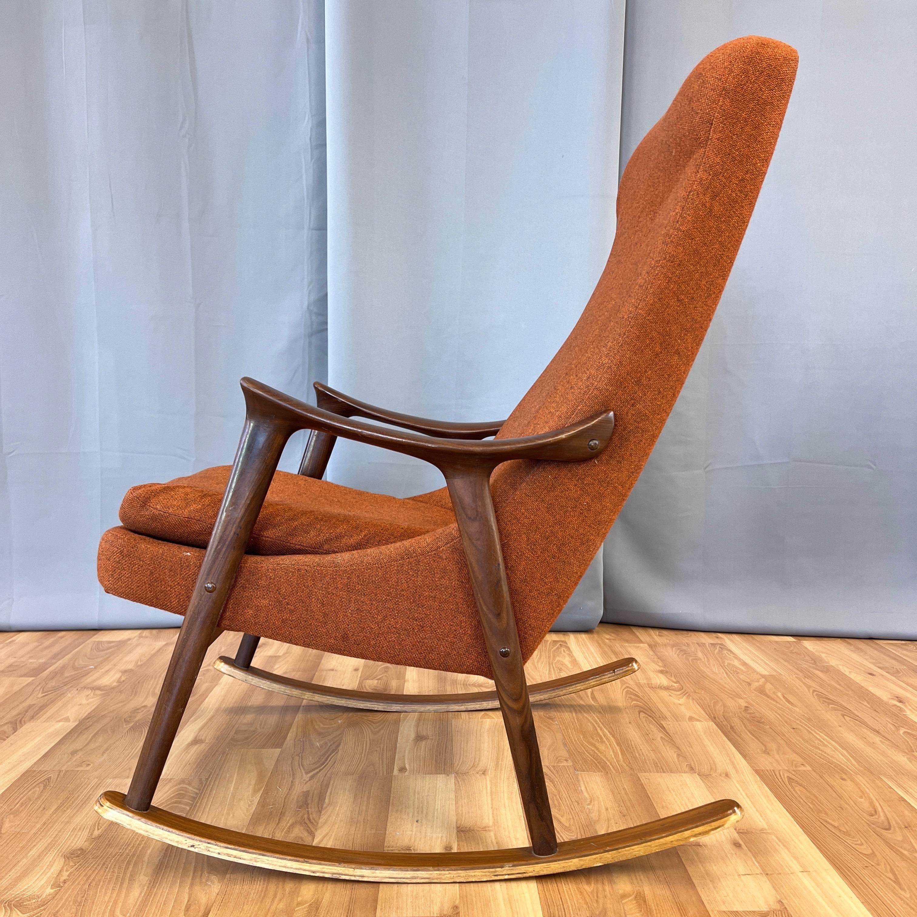 Ingmar Relling for Westnofa High-Back Sculptural Teak Rocking Chair, 1960s For Sale 2