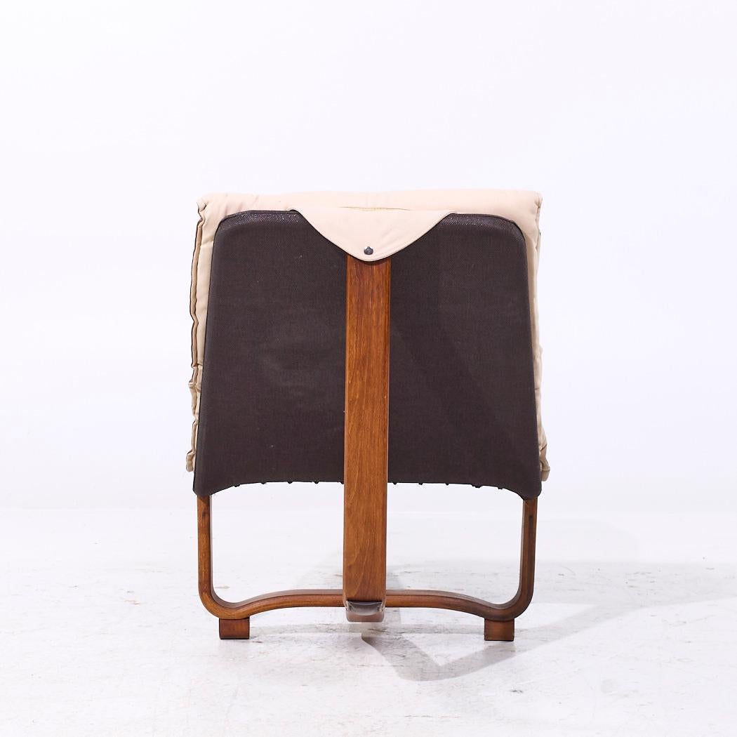 Fine XX secolo Ingmar Relling per Westnofa MCM Chaise reversibile in pelle e lana in vendita