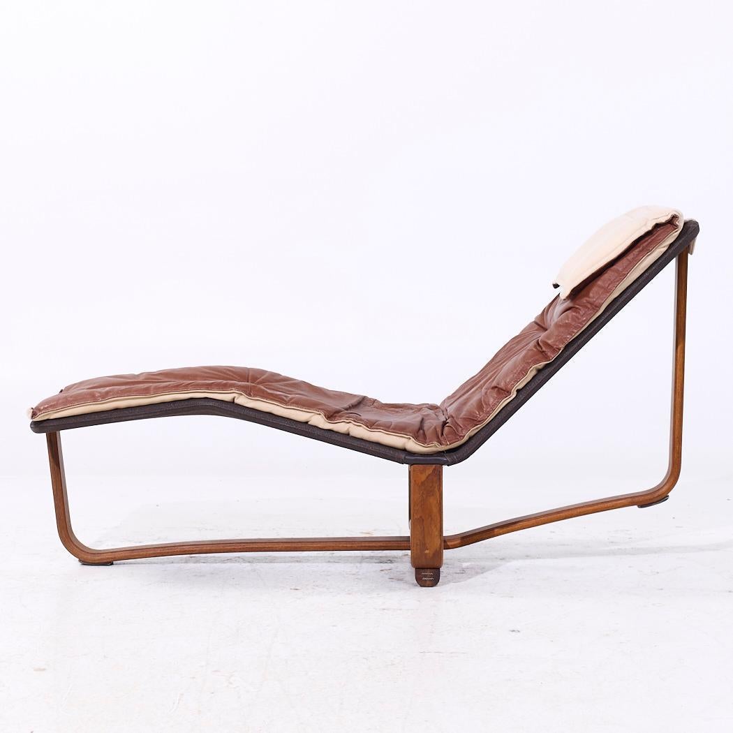 Ingmar Relling per Westnofa MCM Chaise reversibile in pelle e lana in vendita 2
