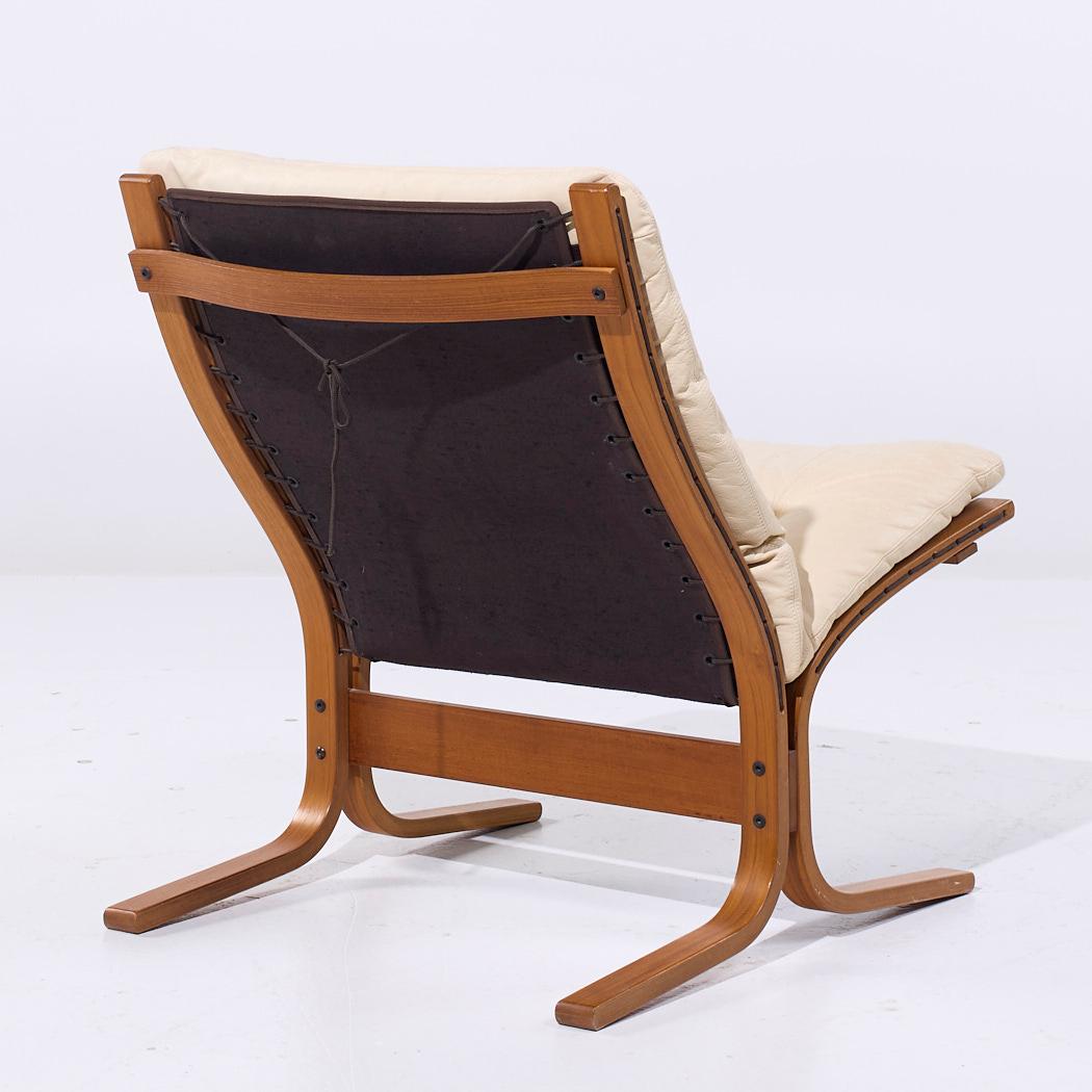 Ingmar Relling for Westnofa MCM Siesta Norwegian White Leather Bentwood Chair For Sale 1